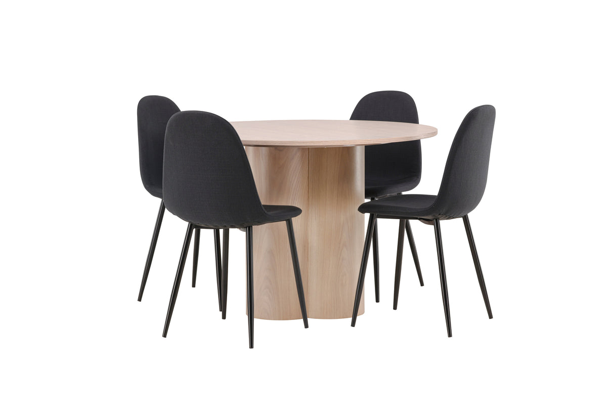 Olivia Matbord med Polar Stolarna – Bord: ⌀110 Stol: 53x87x44