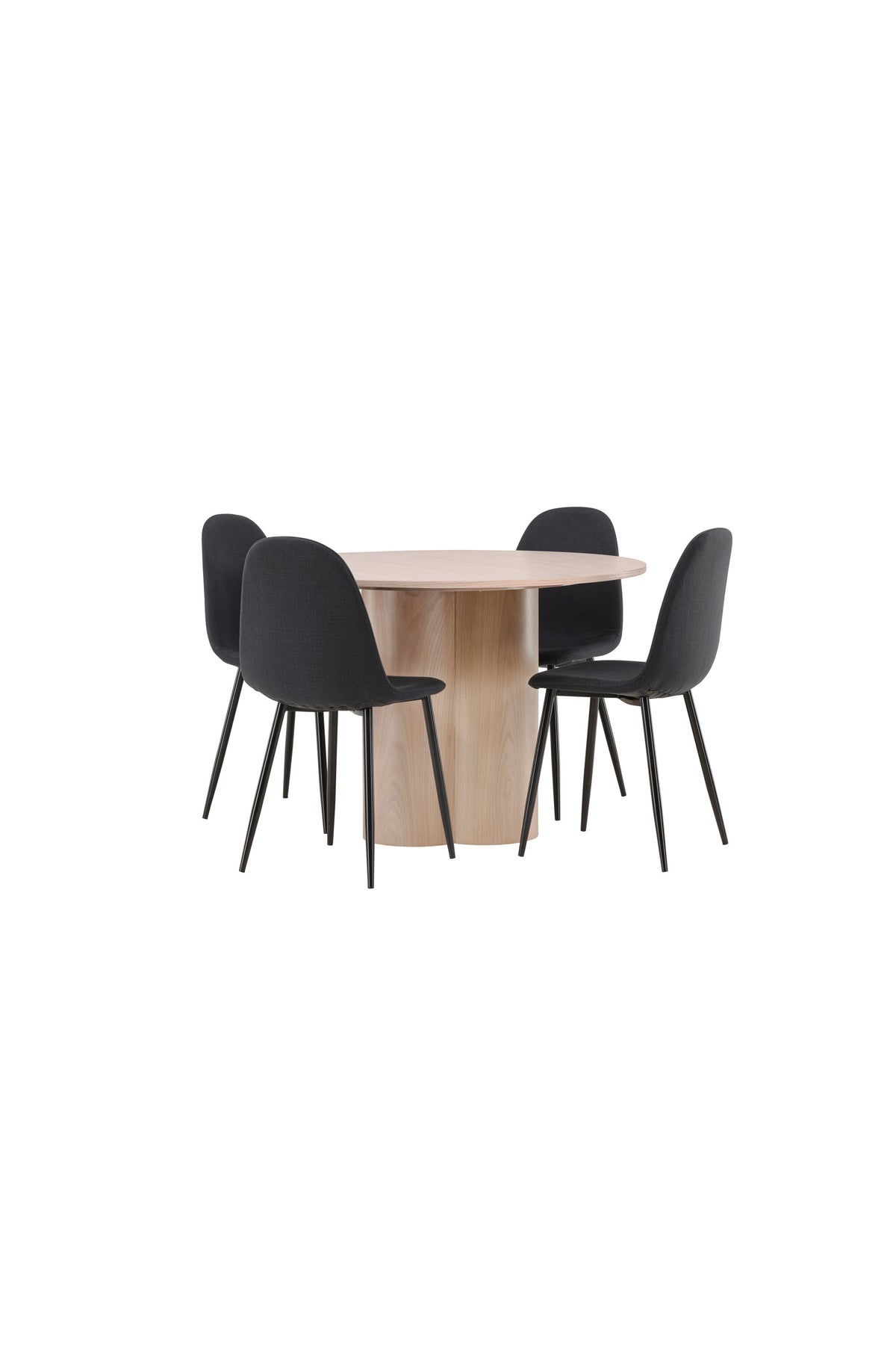 Olivia Matbord med Polar Stolarna – Bord: ⌀110 Stol: 53x87x44
