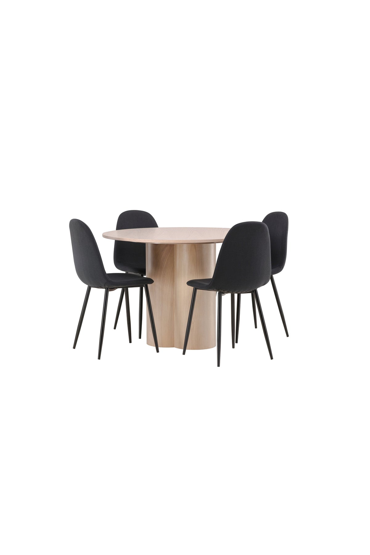 Olivia Matbord med Polar Stolarna – Bord: ⌀110 Stol: 53x87x44
