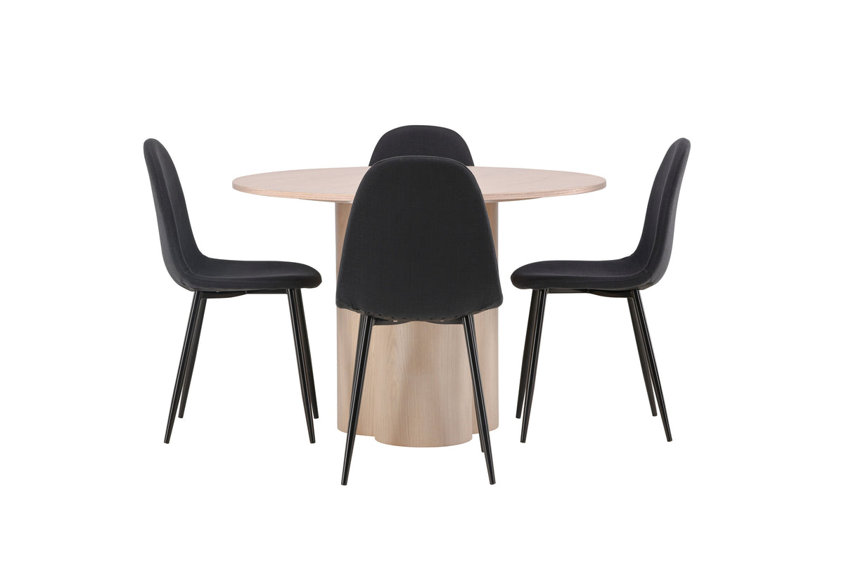 Olivia Matbord med Polar Stolarna – Bord: ⌀110 Stol: 53x87x44