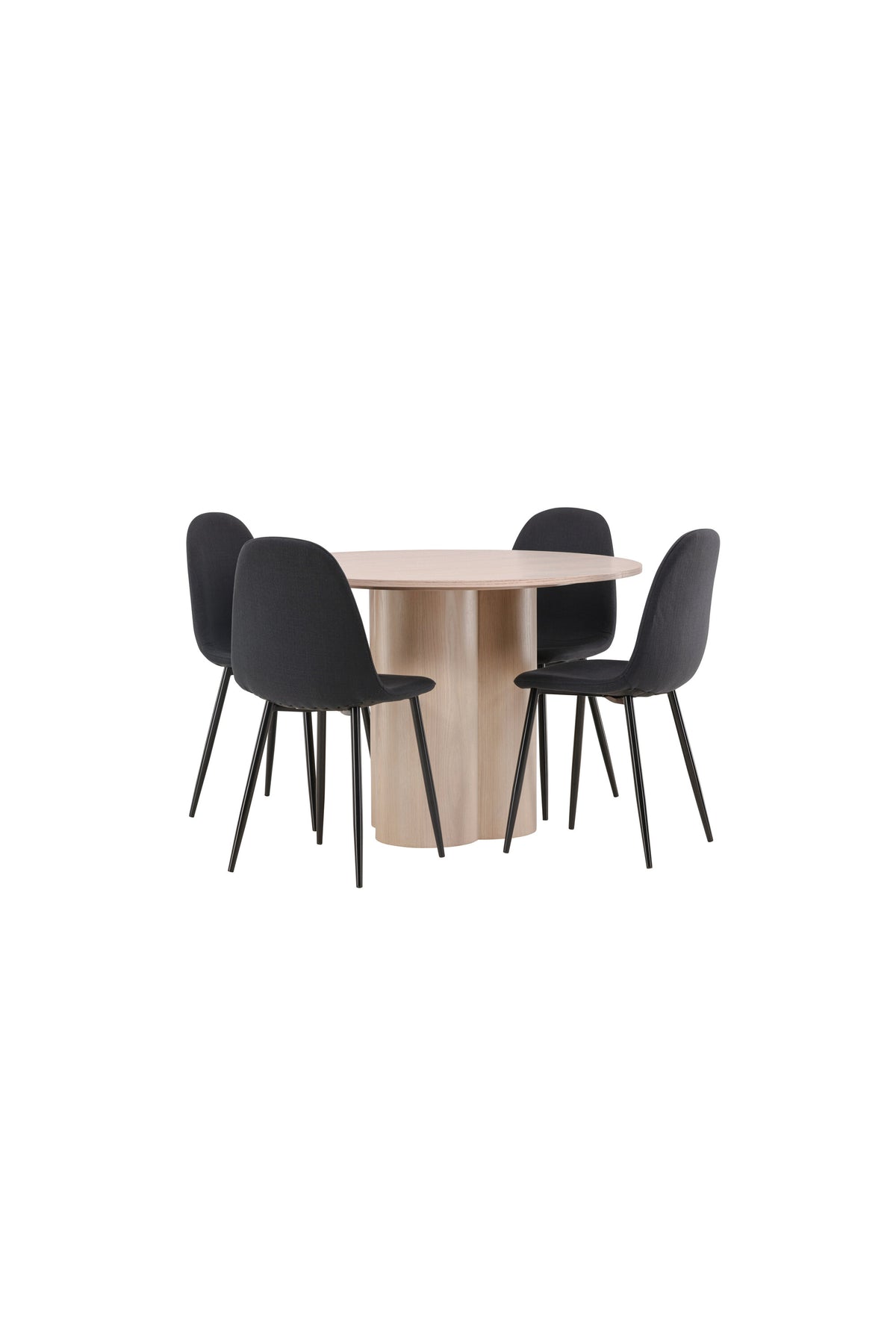 Olivia Matbord med Polar Stolarna – Bord: ⌀110 Stol: 53x87x44