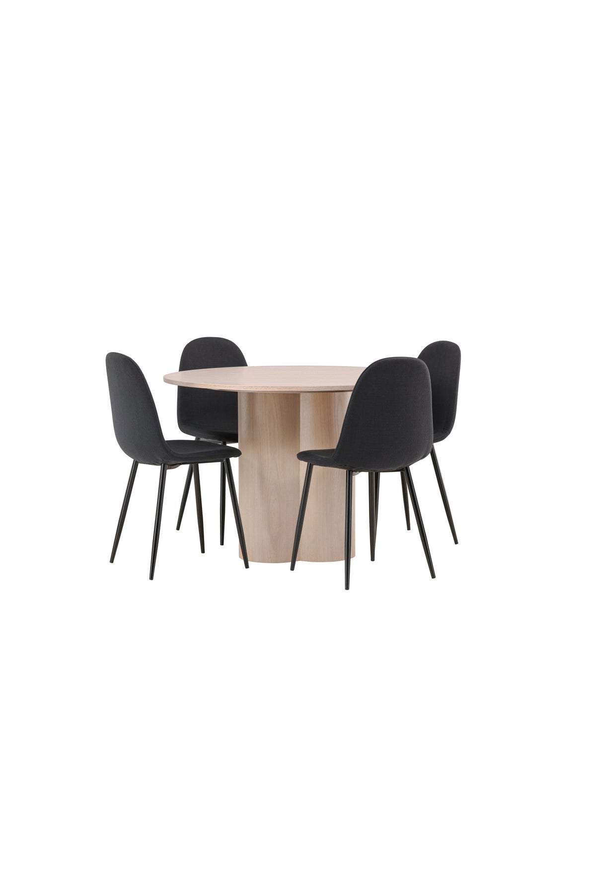 Olivia Matbord med Polar Stolarna – Bord: ⌀110 Stol: 53x87x44