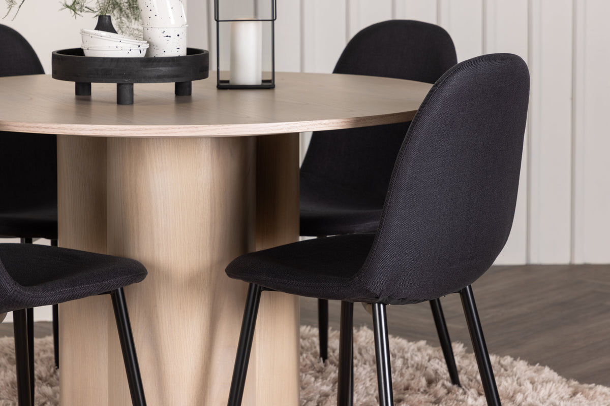 Olivia Matbord med Polar Stolarna – Bord: ⌀110 Stol: 53x87x44