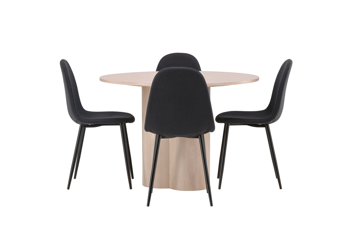 Olivia Matbord med Polar Stolarna – Bord: ⌀110 Stol: 53x87x44