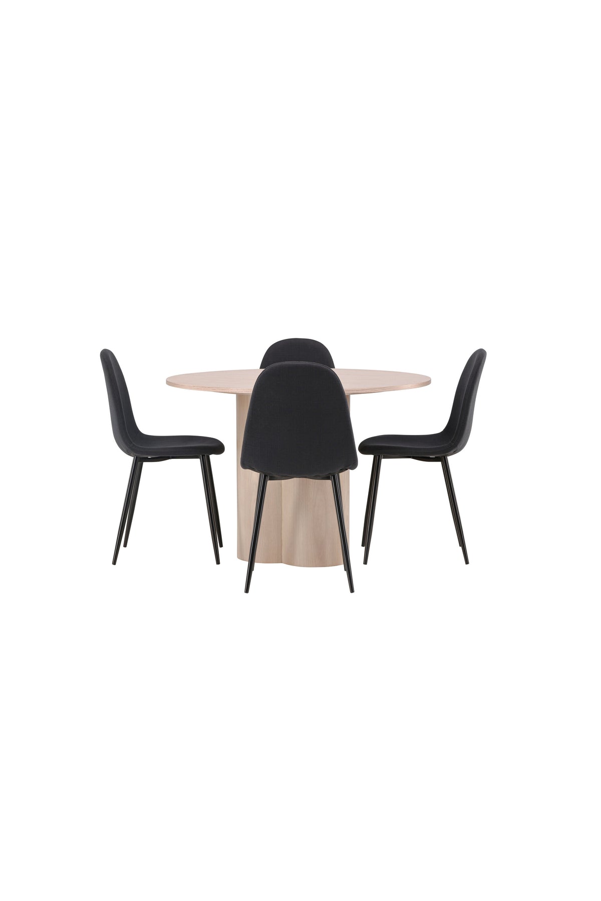 Olivia Matbord med Polar Stolarna – Bord: ⌀110 Stol: 53x87x44