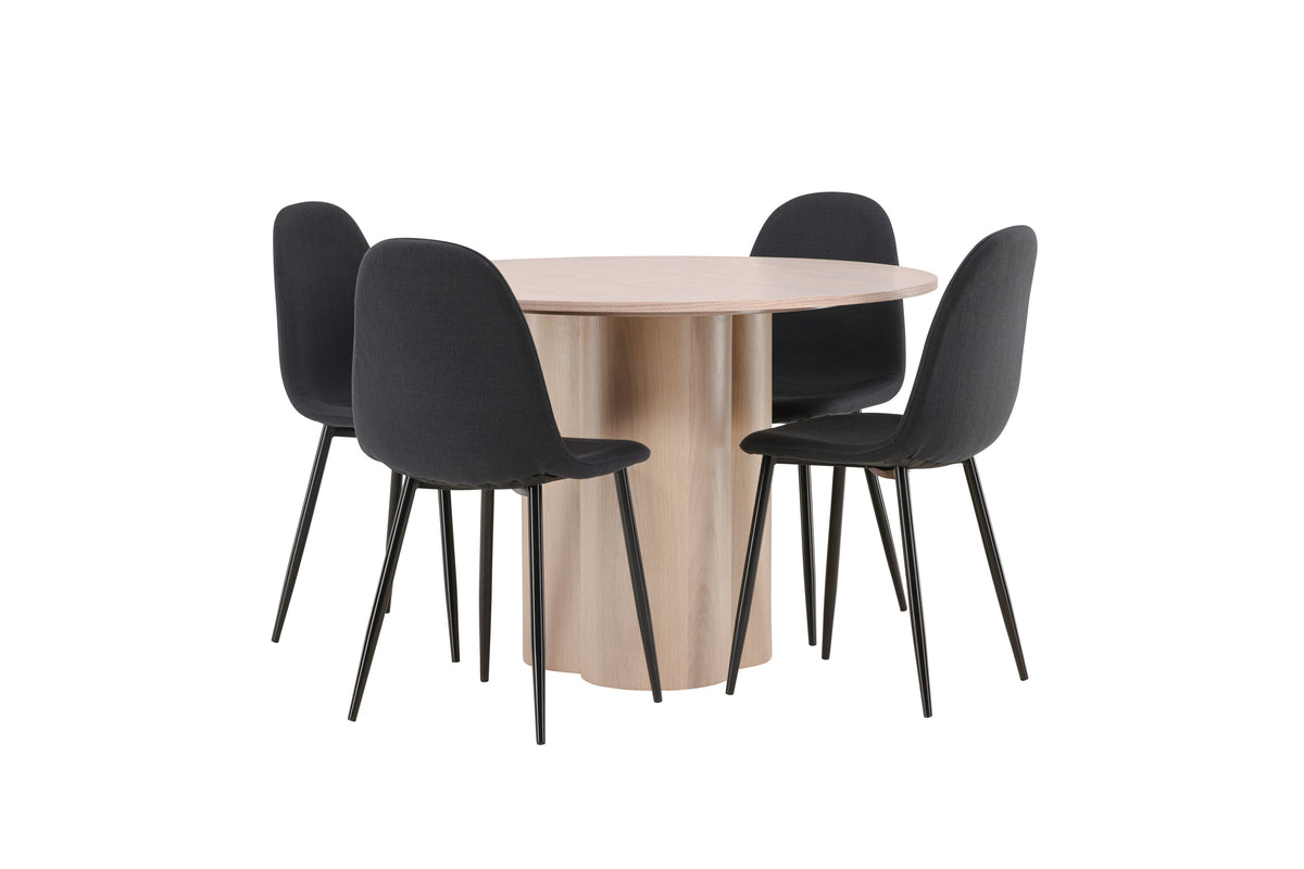 Olivia Matbord med Polar Stolarna – Bord: ⌀110 Stol: 53x87x44