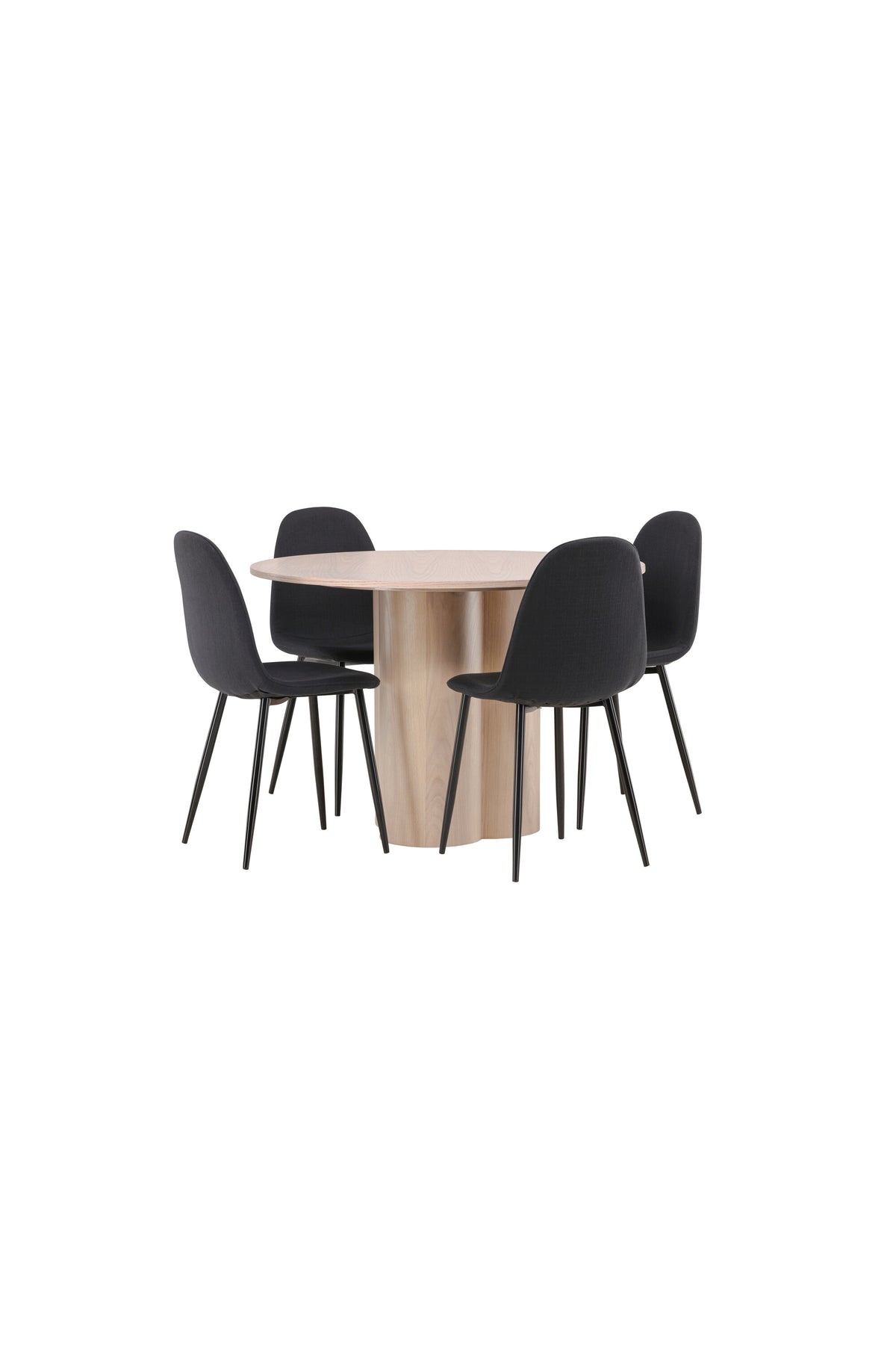 Olivia Matbord med Polar Stolarna – Bord: ⌀110 Stol: 53x87x44