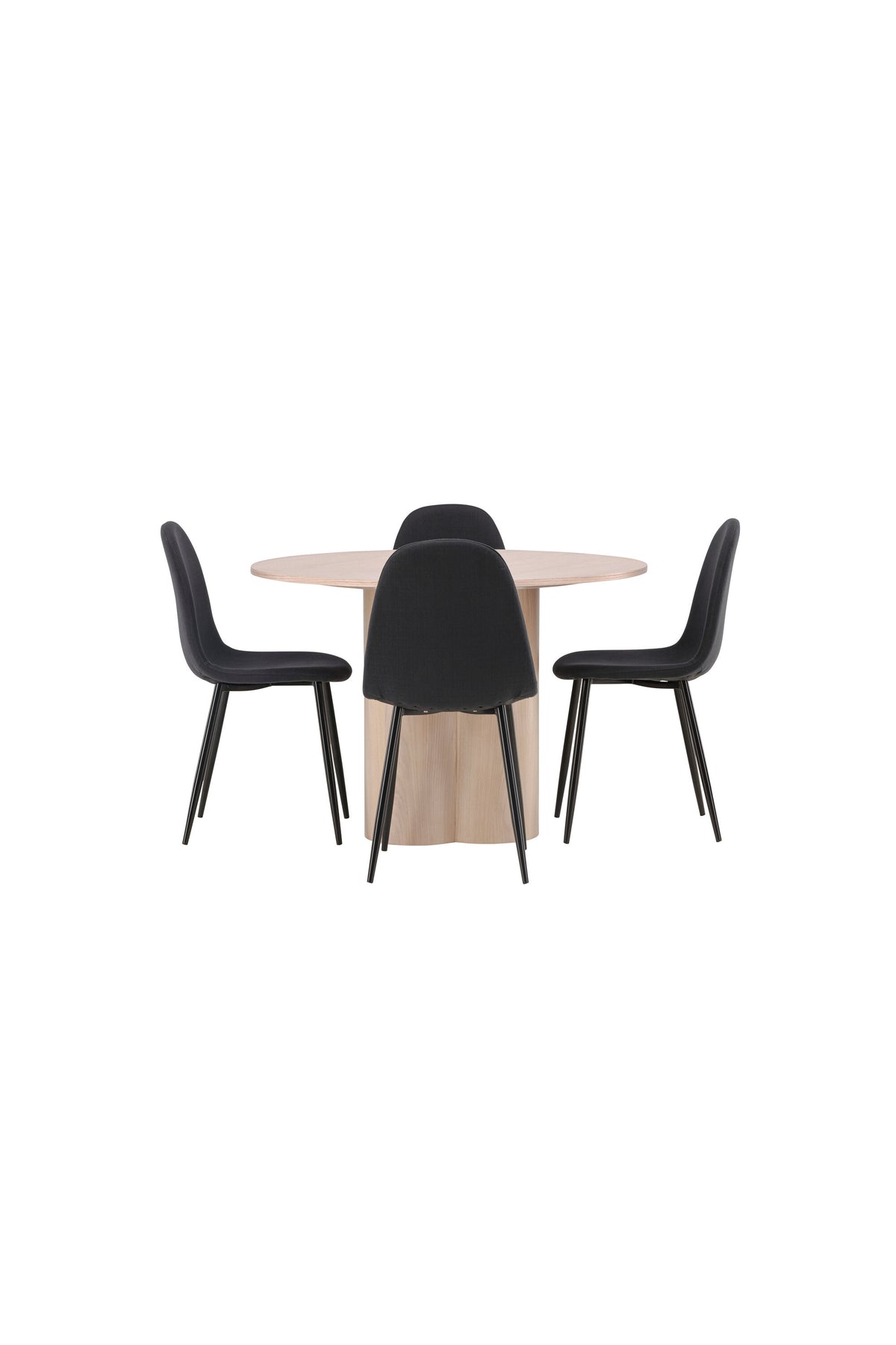 Olivia Matbord med Polar Stolarna – Bord: ⌀110 Stol: 53x87x44