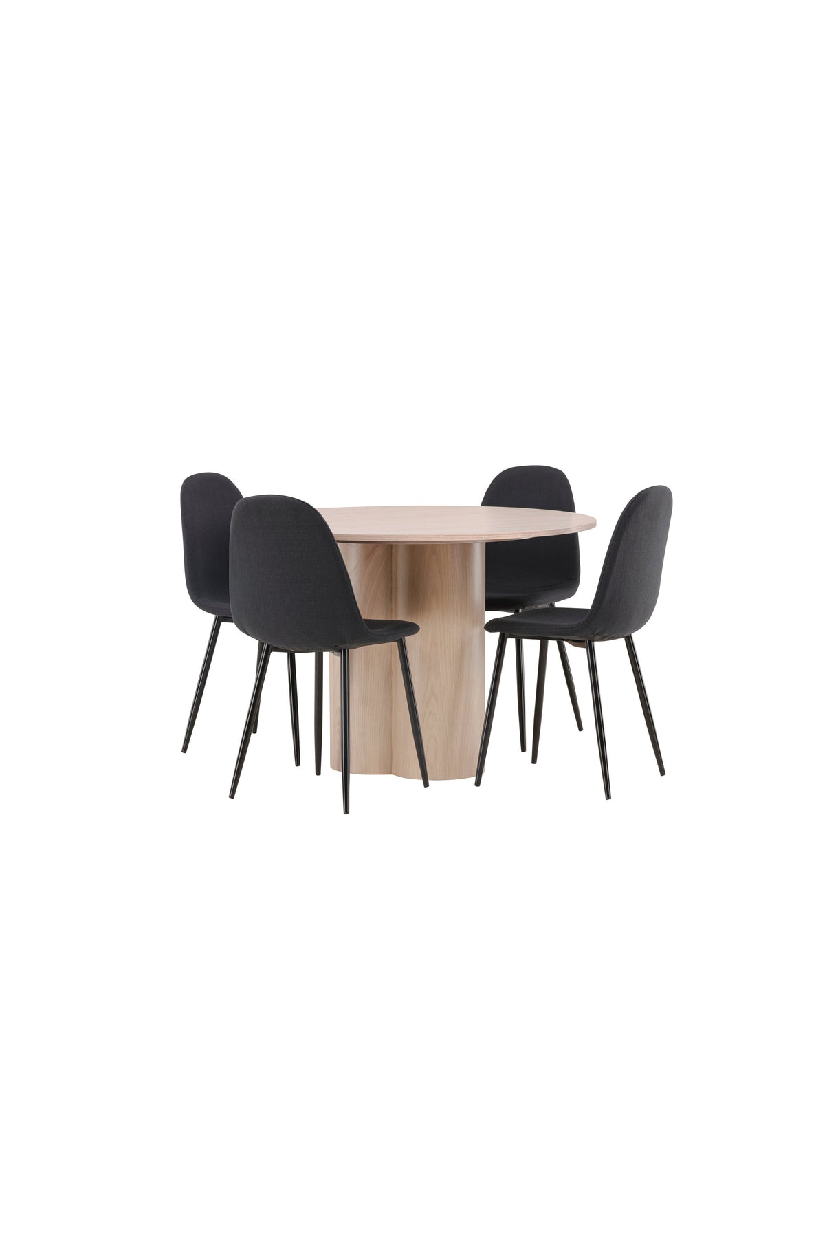 Olivia Matbord med Polar Stolarna – Bord: ⌀110 Stol: 53x87x44