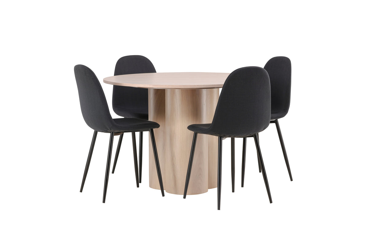 Olivia Matbord med Polar Stolarna – Bord: ⌀110 Stol: 53x87x44