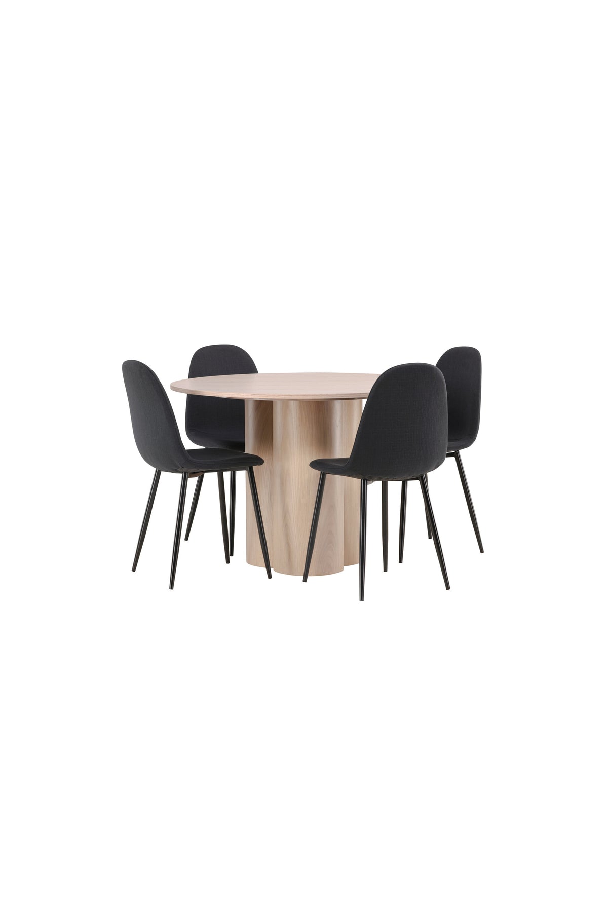 Olivia Matbord med Polar Stolarna – Bord: ⌀110 Stol: 53x87x44