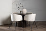 Olivia Matbord med Berit Stolarna – Bord: ⌀110 Stol: 55x78x55