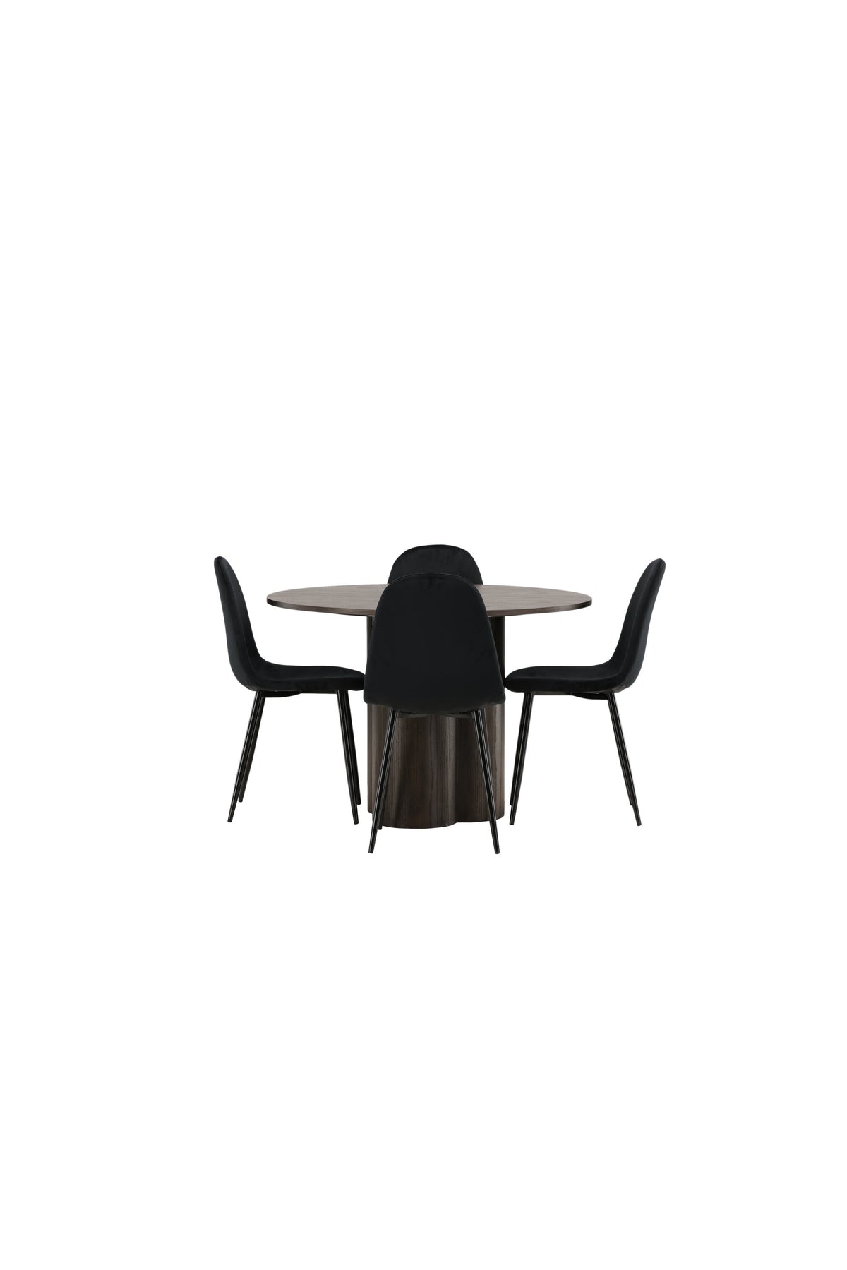Olivia Matbord med Polar Stolarna – Bord: ⌀110 Stol: 53,3x88x44