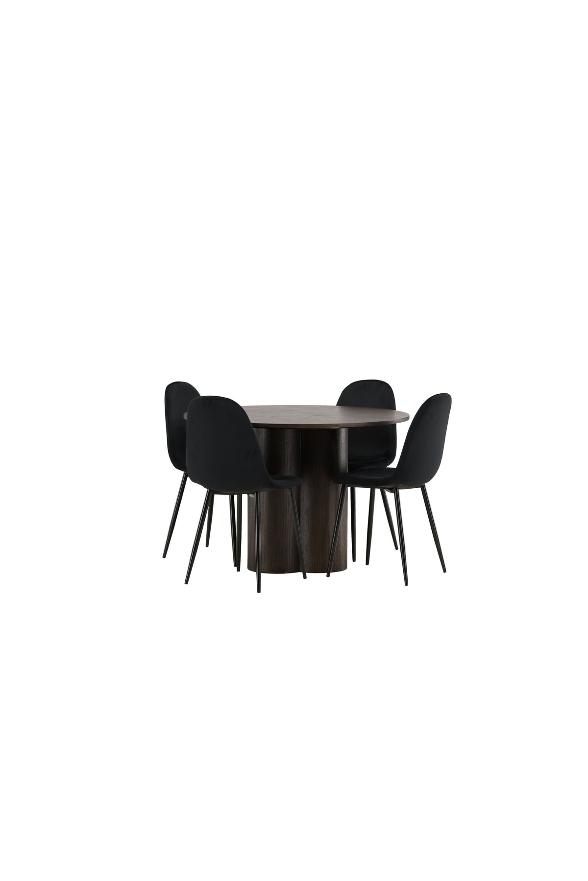 Olivia Matbord med Polar Stolarna – Bord: ⌀110 Stol: 53,3x88x44