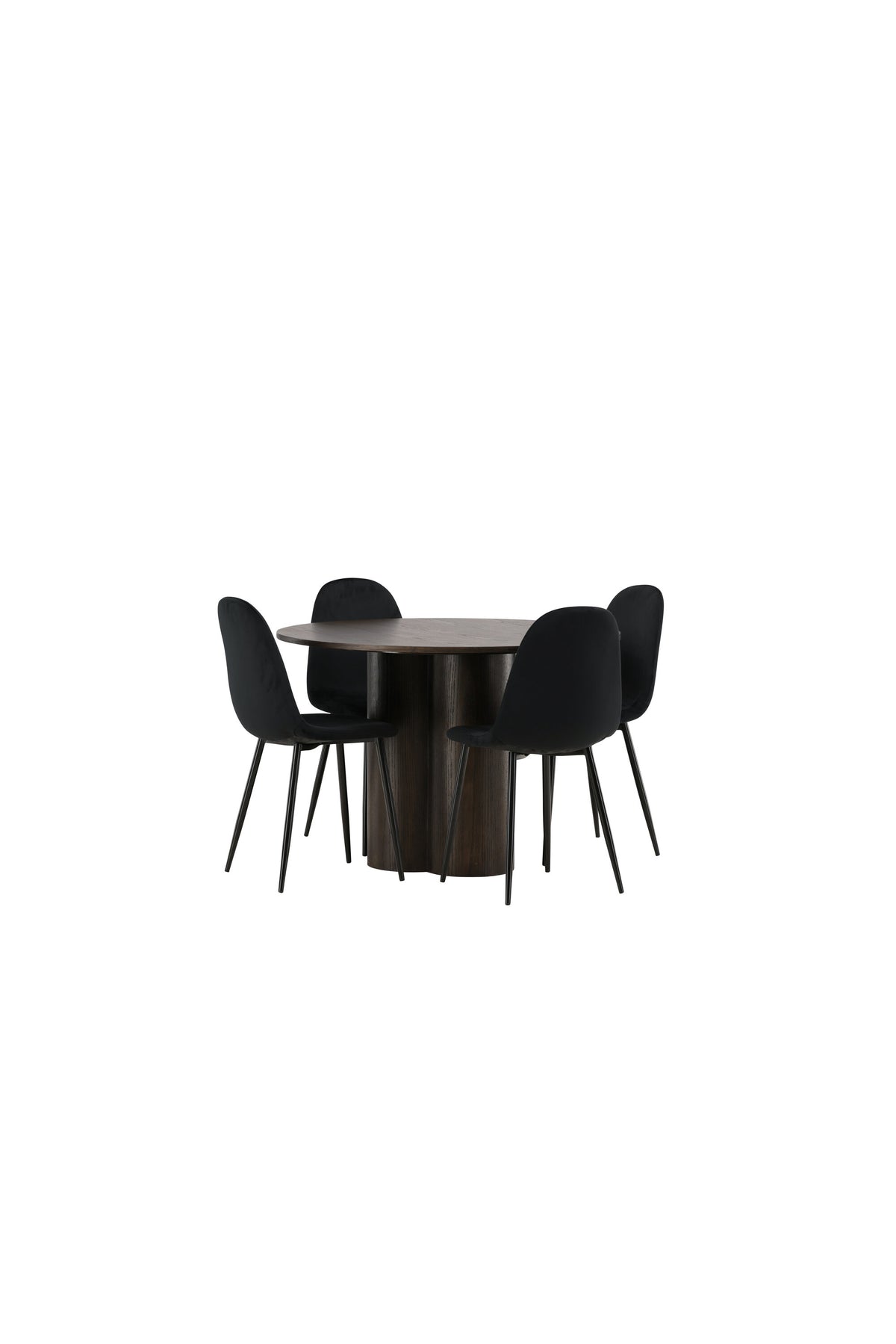 Olivia Matbord med Polar Stolarna – Bord: ⌀110 Stol: 53,3x88x44