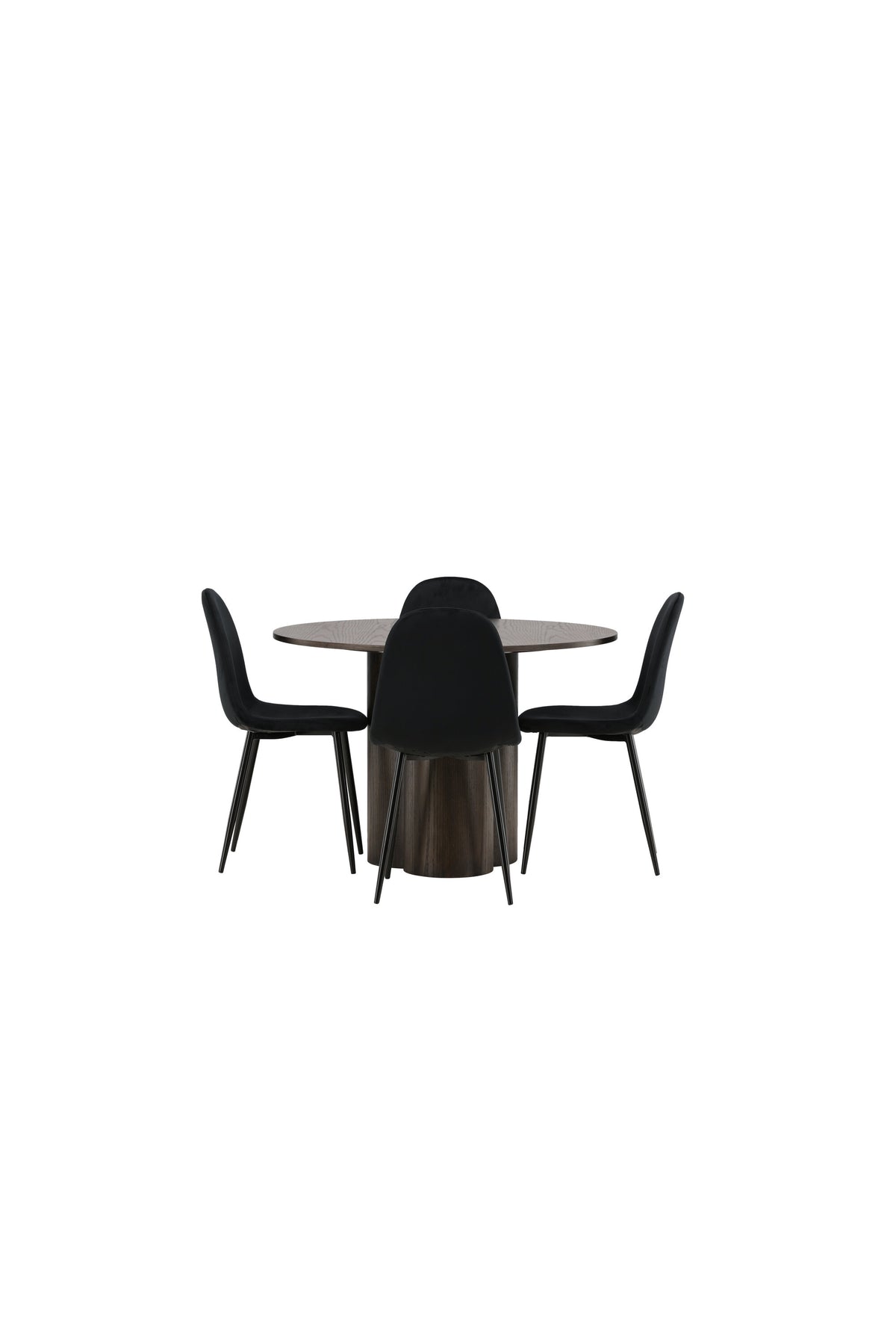 Olivia Matbord med Polar Stolarna – Bord: ⌀110 Stol: 53,3x88x44