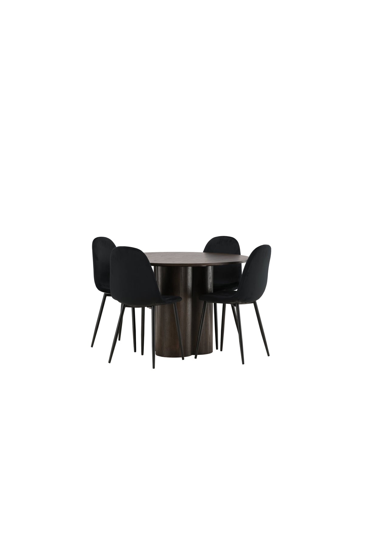 Olivia Matbord med Polar Stolarna – Bord: ⌀110 Stol: 53,3x88x44