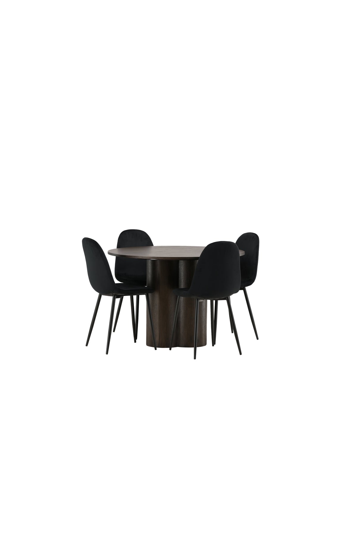 Olivia Matbord med Polar Stolarna – Bord: ⌀110 Stol: 53,3x88x44