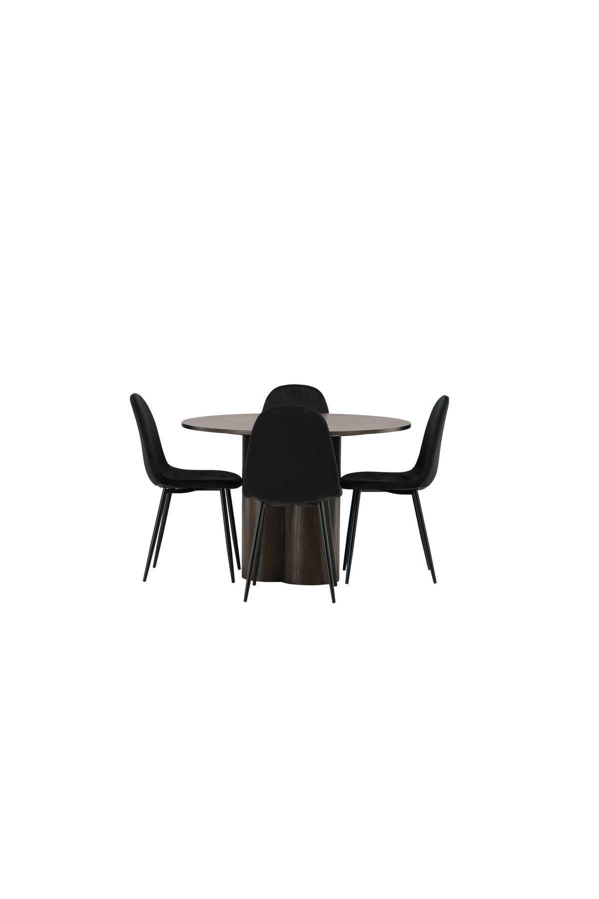 Olivia Matbord med Polar Stolarna – Bord: ⌀110 Stol: 53,3x88x44