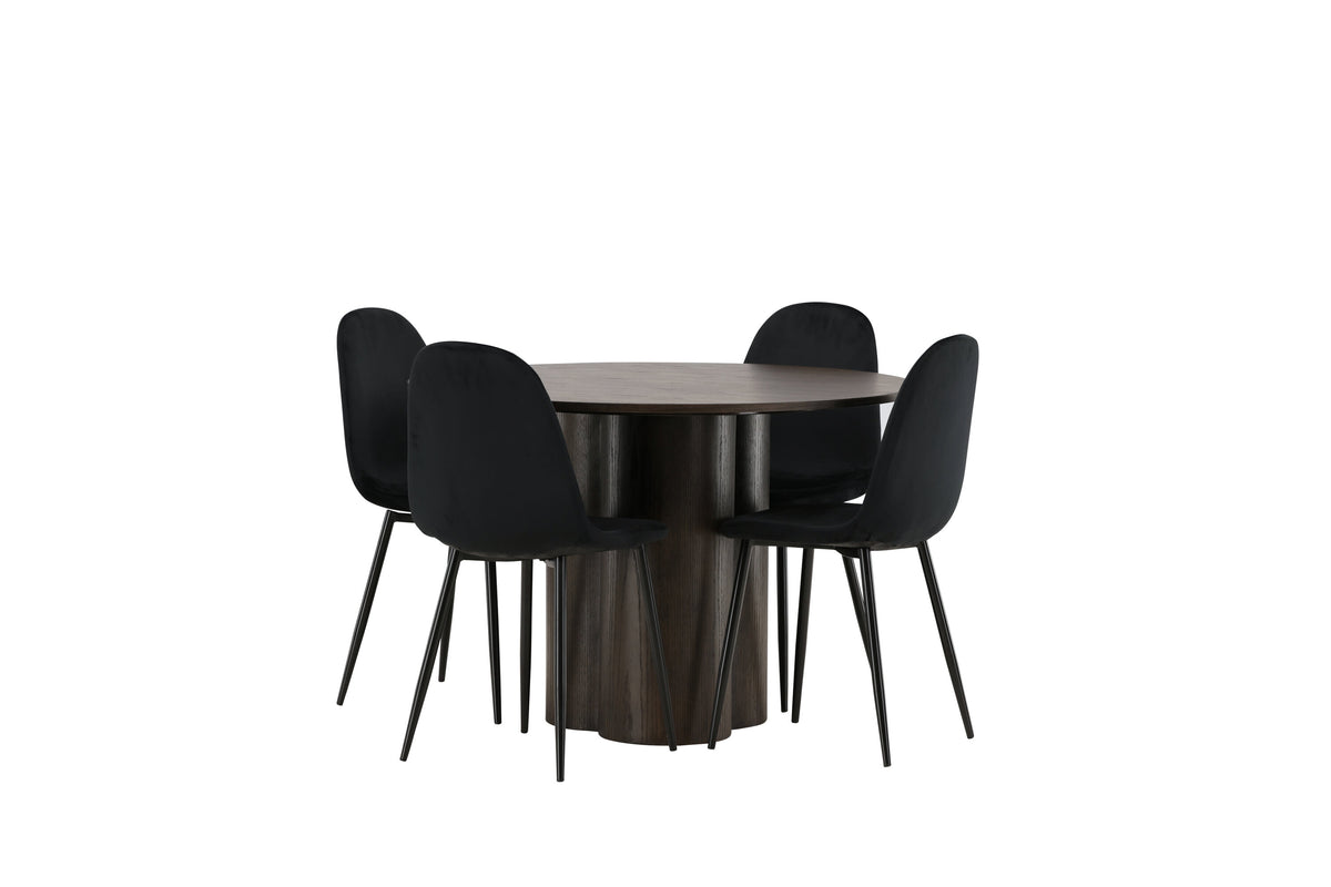 Olivia Matbord med Polar Stolarna – Bord: ⌀110 Stol: 53,3x88x44