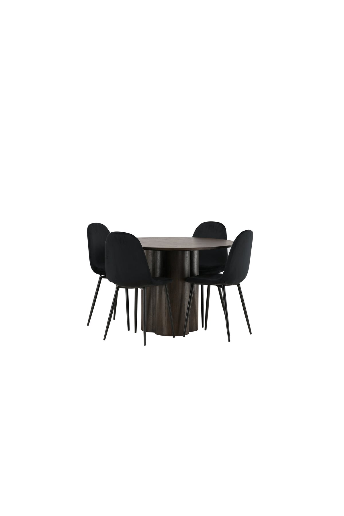 Olivia Matbord med Polar Stolarna – Bord: ⌀110 Stol: 53,3x88x44