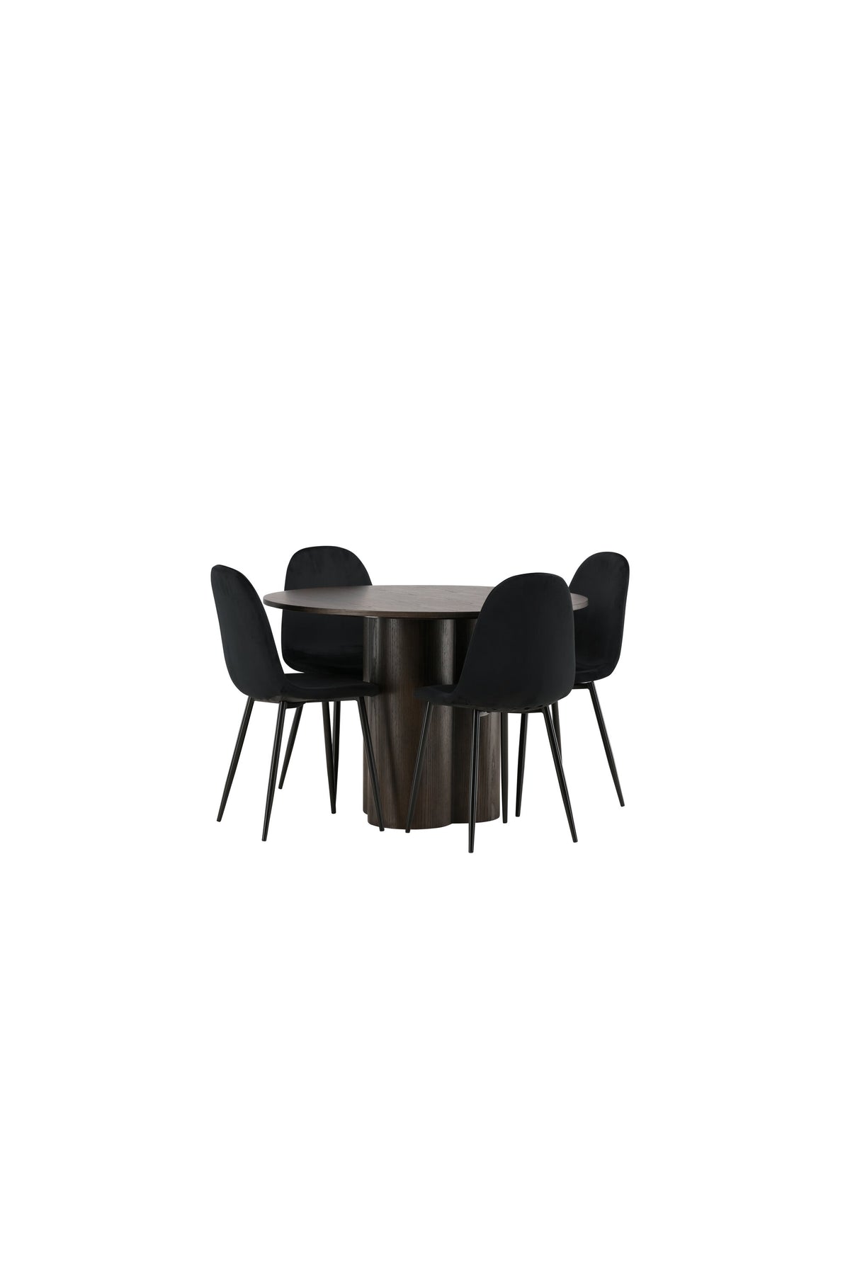 Olivia Matbord med Polar Stolarna – Bord: ⌀110 Stol: 53,3x88x44