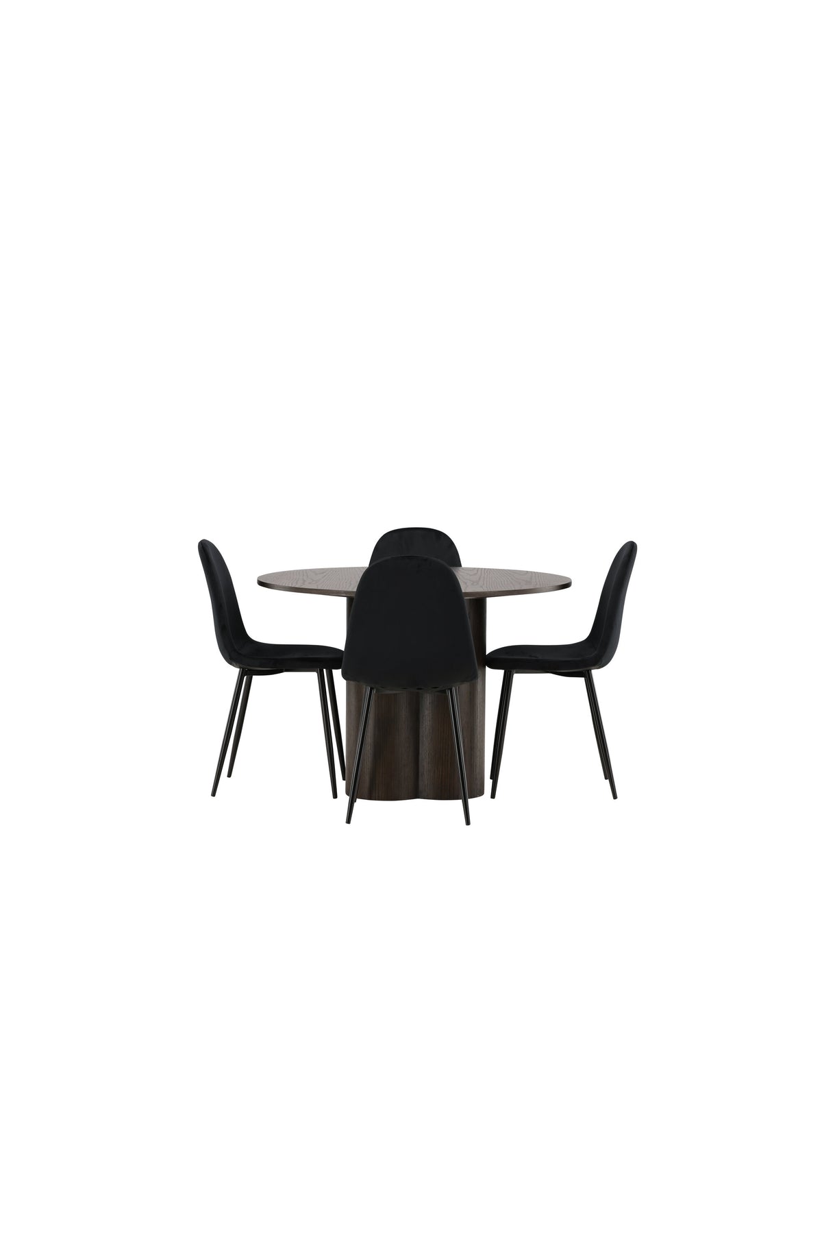 Olivia Matbord med Polar Stolarna – Bord: ⌀110 Stol: 53,3x88x44