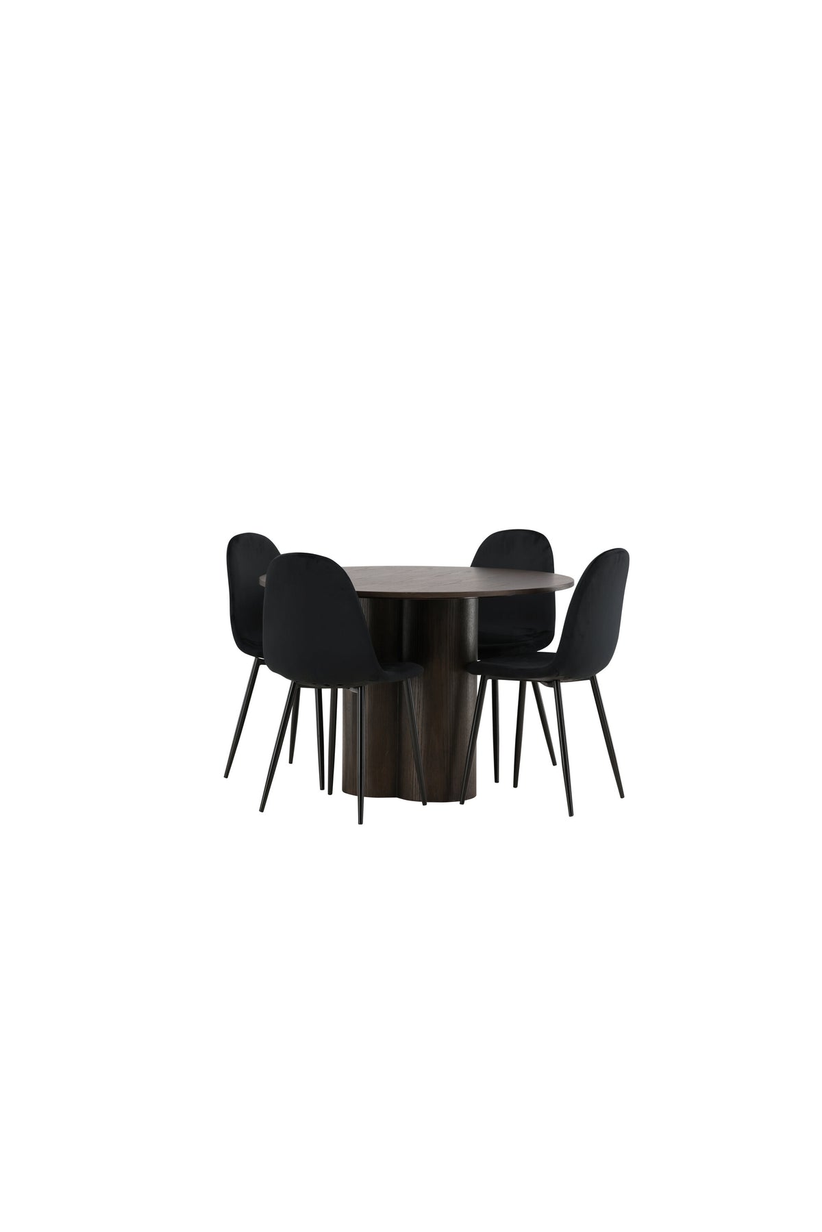 Olivia Matbord med Polar Stolarna – Bord: ⌀110 Stol: 53,3x88x44