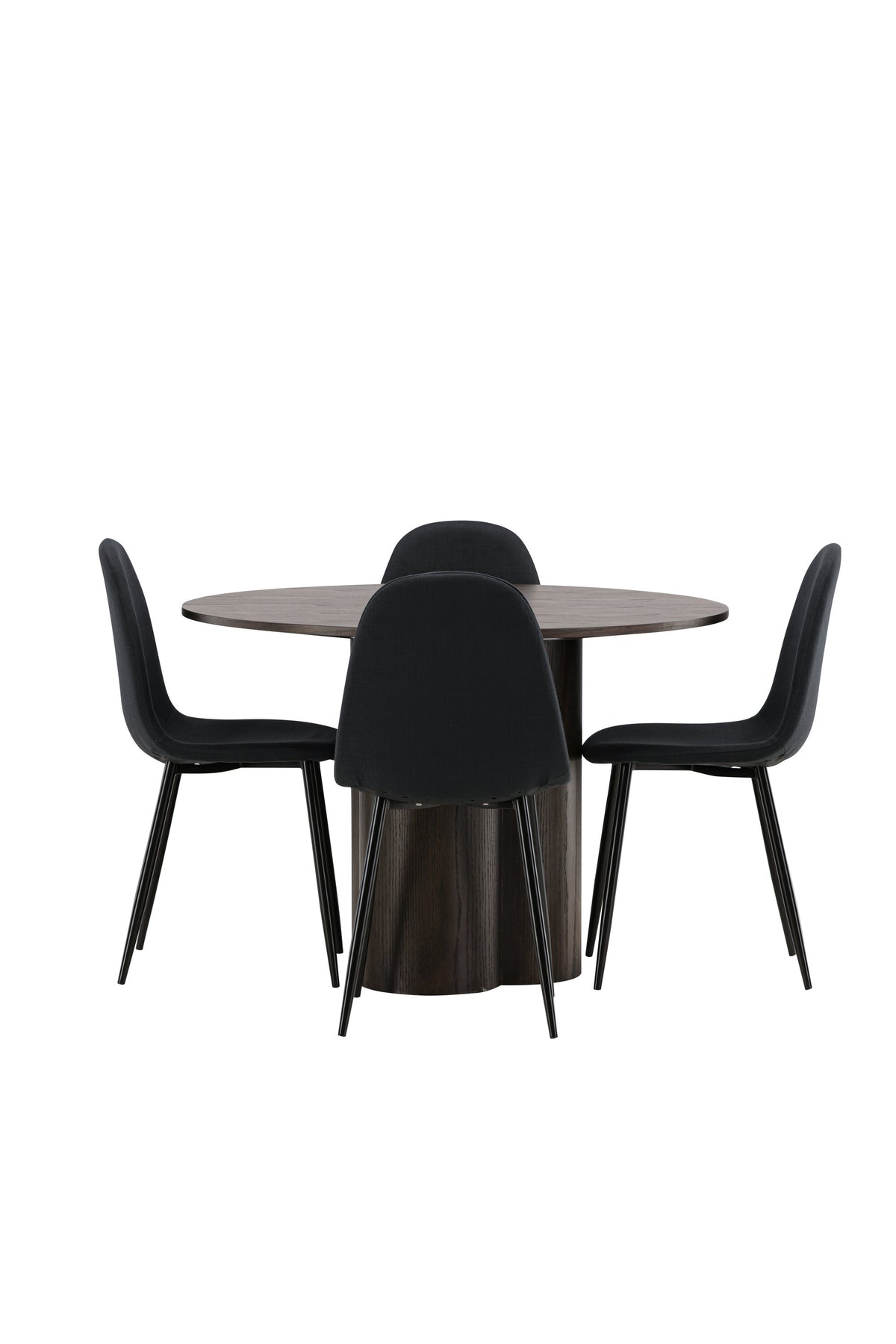 Olivia Matbord med Polar Stolarna – Bord: ⌀110 Stol: 53x87x44