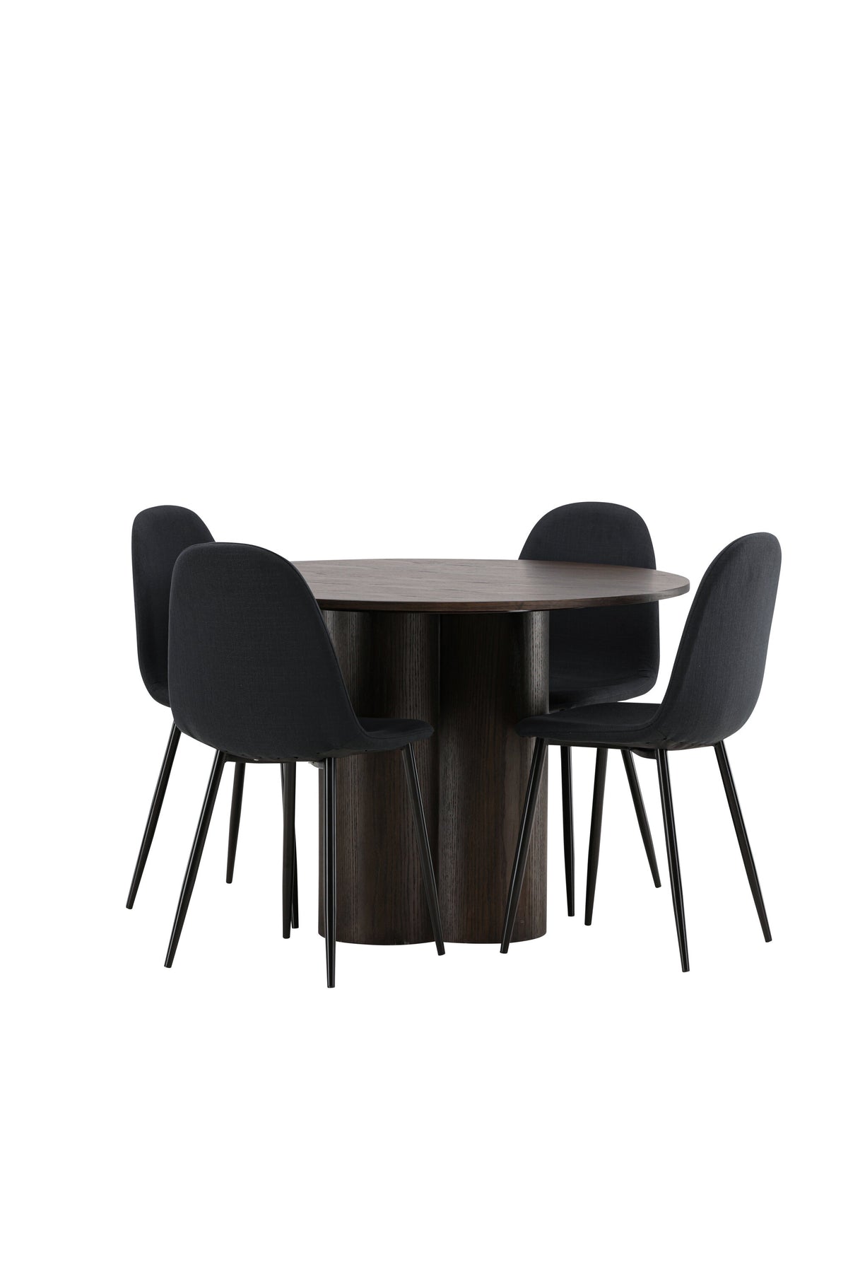 Olivia Matbord med Polar Stolarna – Bord: ⌀110 Stol: 53x87x44