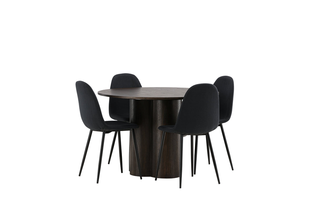 Olivia Matbord med Polar Stolarna – Bord: ⌀110 Stol: 53x87x44