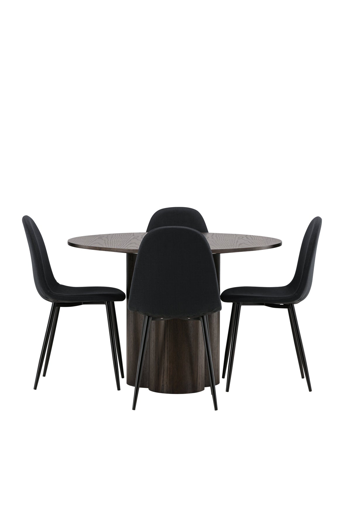 Olivia Matbord med Polar Stolarna – Bord: ⌀110 Stol: 53x87x44