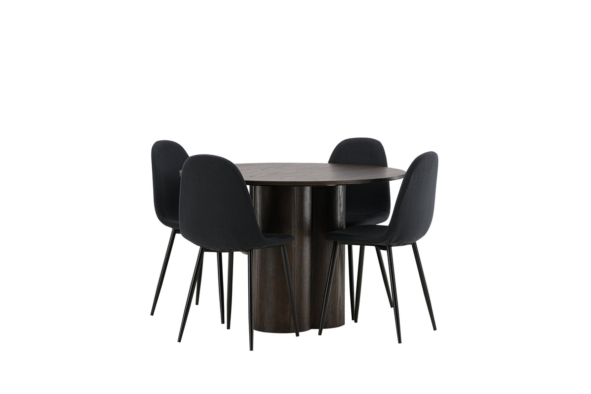 Olivia Matbord med Polar Stolarna – Bord: ⌀110 Stol: 53x87x44