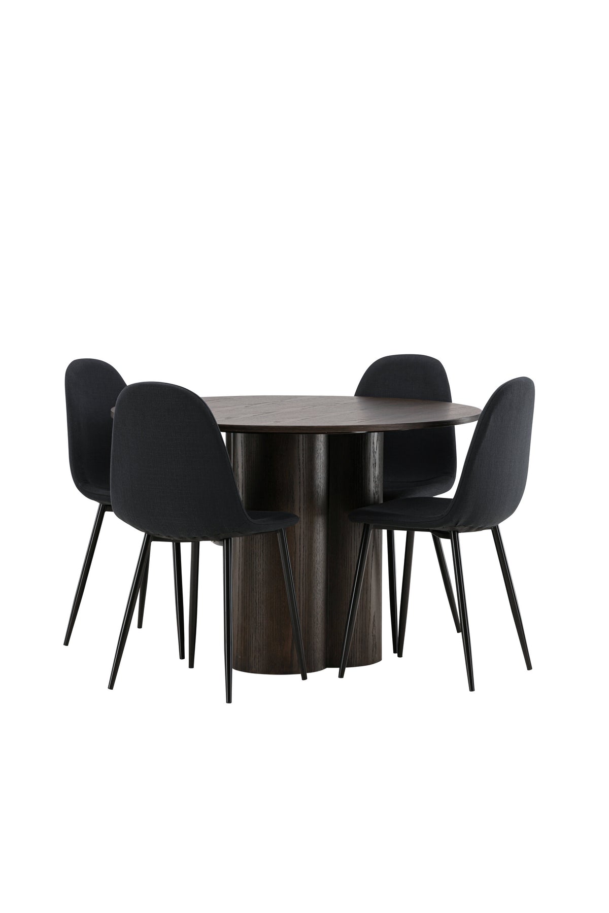 Olivia Matbord med Polar Stolarna – Bord: ⌀110 Stol: 53x87x44