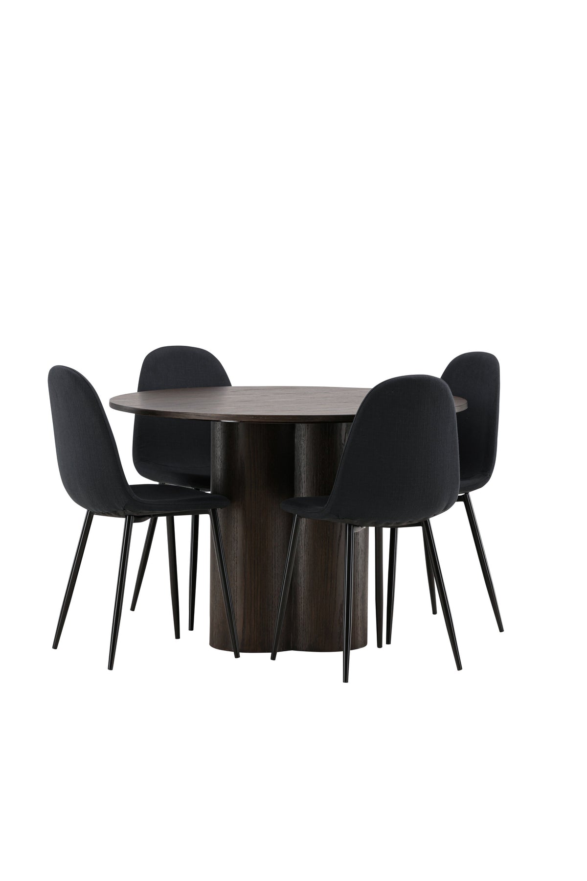 Olivia Matbord med Polar Stolarna – Bord: ⌀110 Stol: 53x87x44