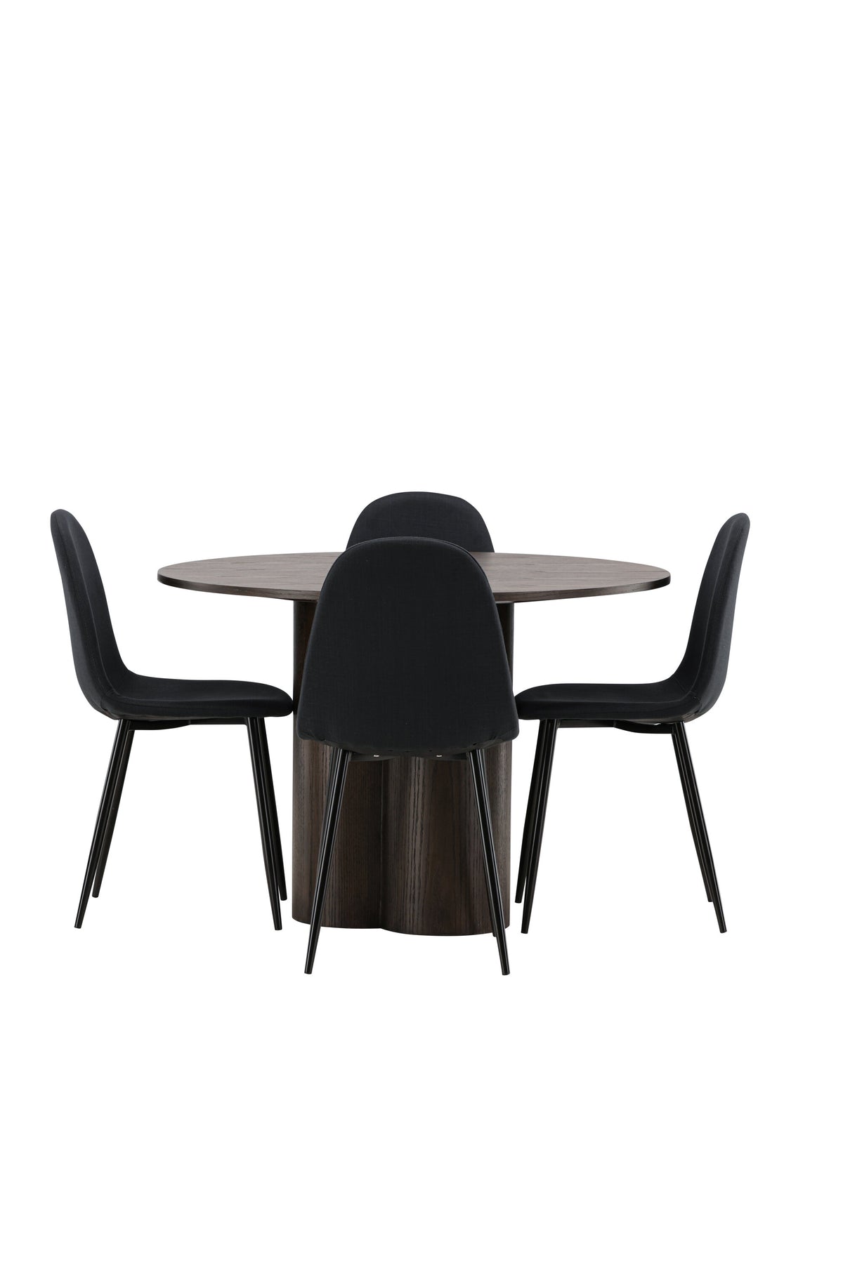Olivia Matbord med Polar Stolarna – Bord: ⌀110 Stol: 53x87x44