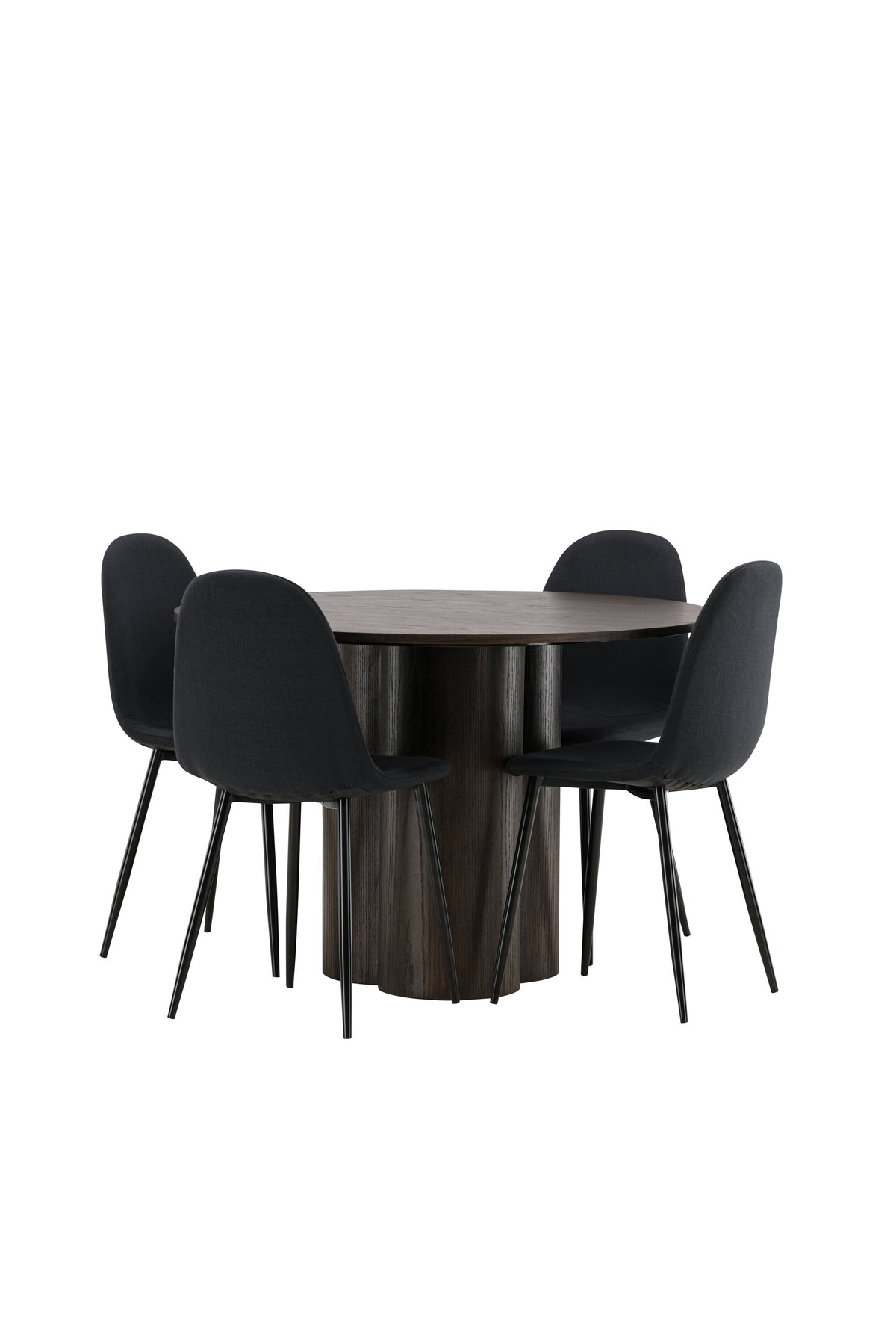 Olivia Matbord med Polar Stolarna – Bord: ⌀110 Stol: 53x87x44