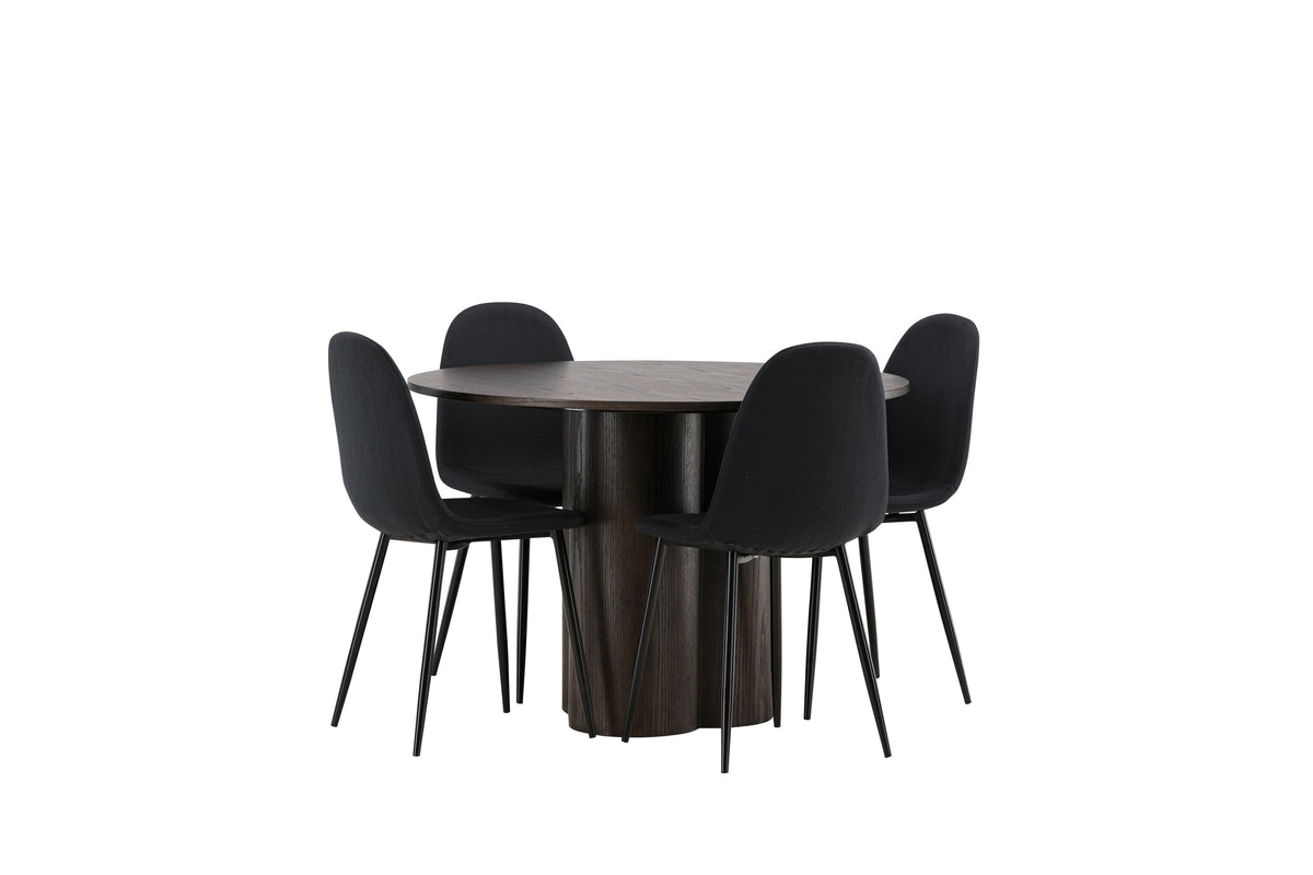 Olivia Matbord med Polar Stolarna – Bord: ⌀110 Stol: 53x87x44