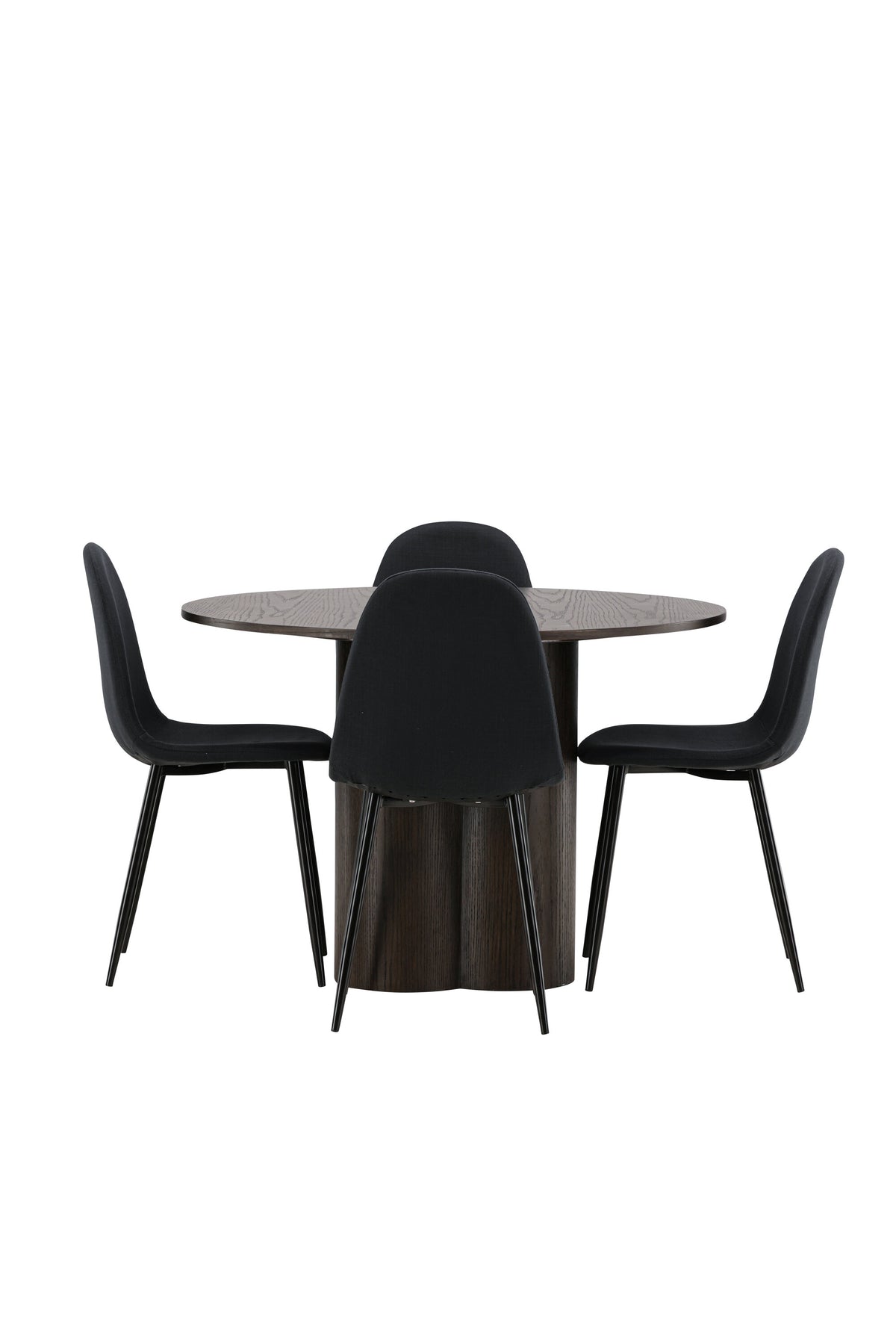 Olivia Matbord med Polar Stolarna – Bord: ⌀110 Stol: 53x87x44