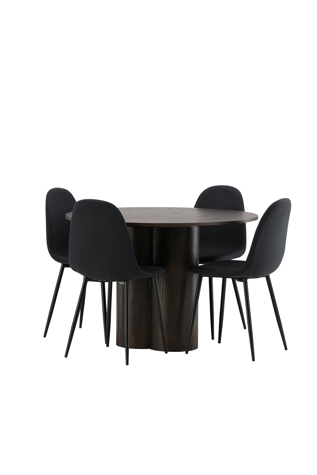 Olivia Matbord med Polar Stolarna – Bord: ⌀110 Stol: 53x87x44