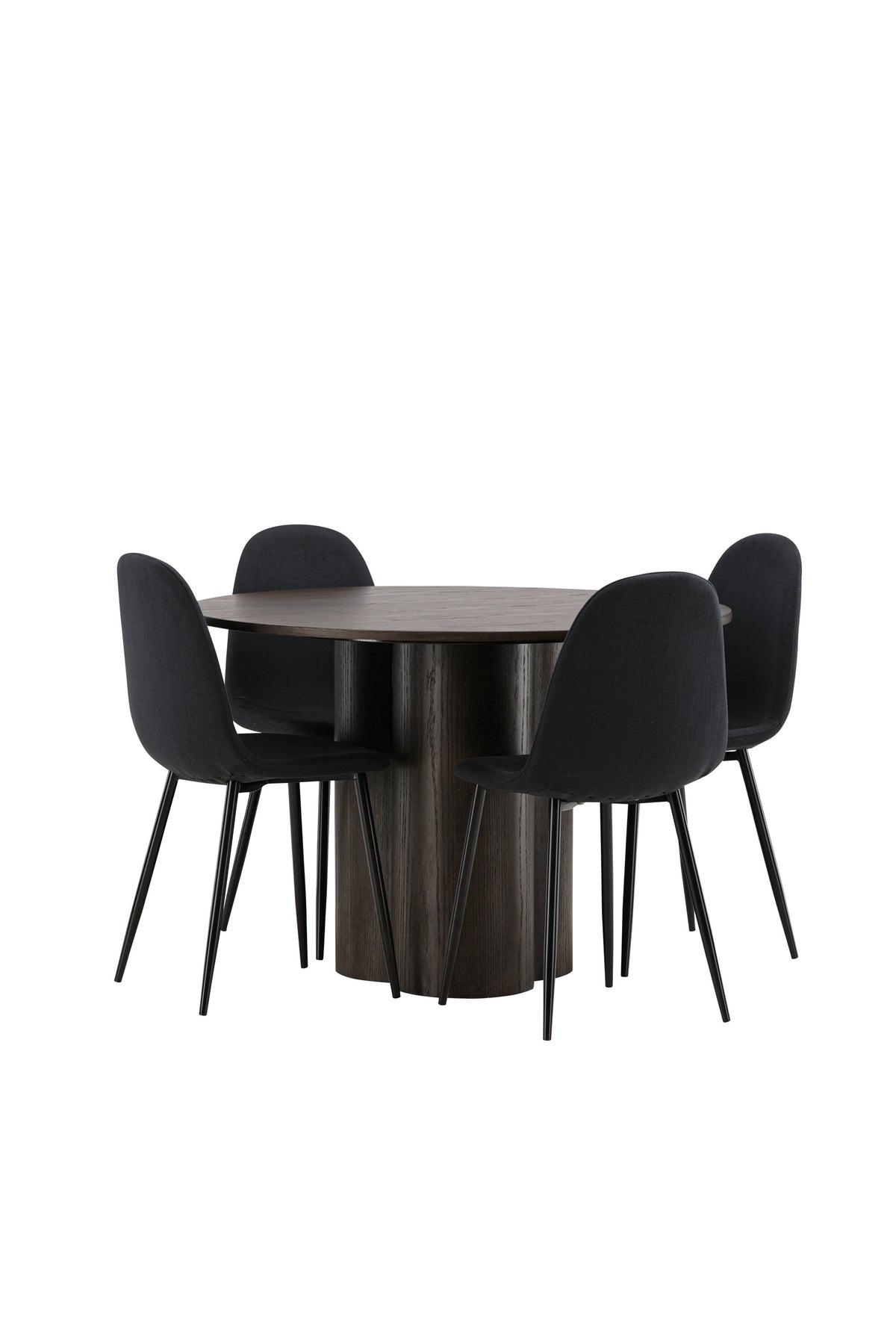 Olivia Matbord med Polar Stolarna – Bord: ⌀110 Stol: 53x87x44