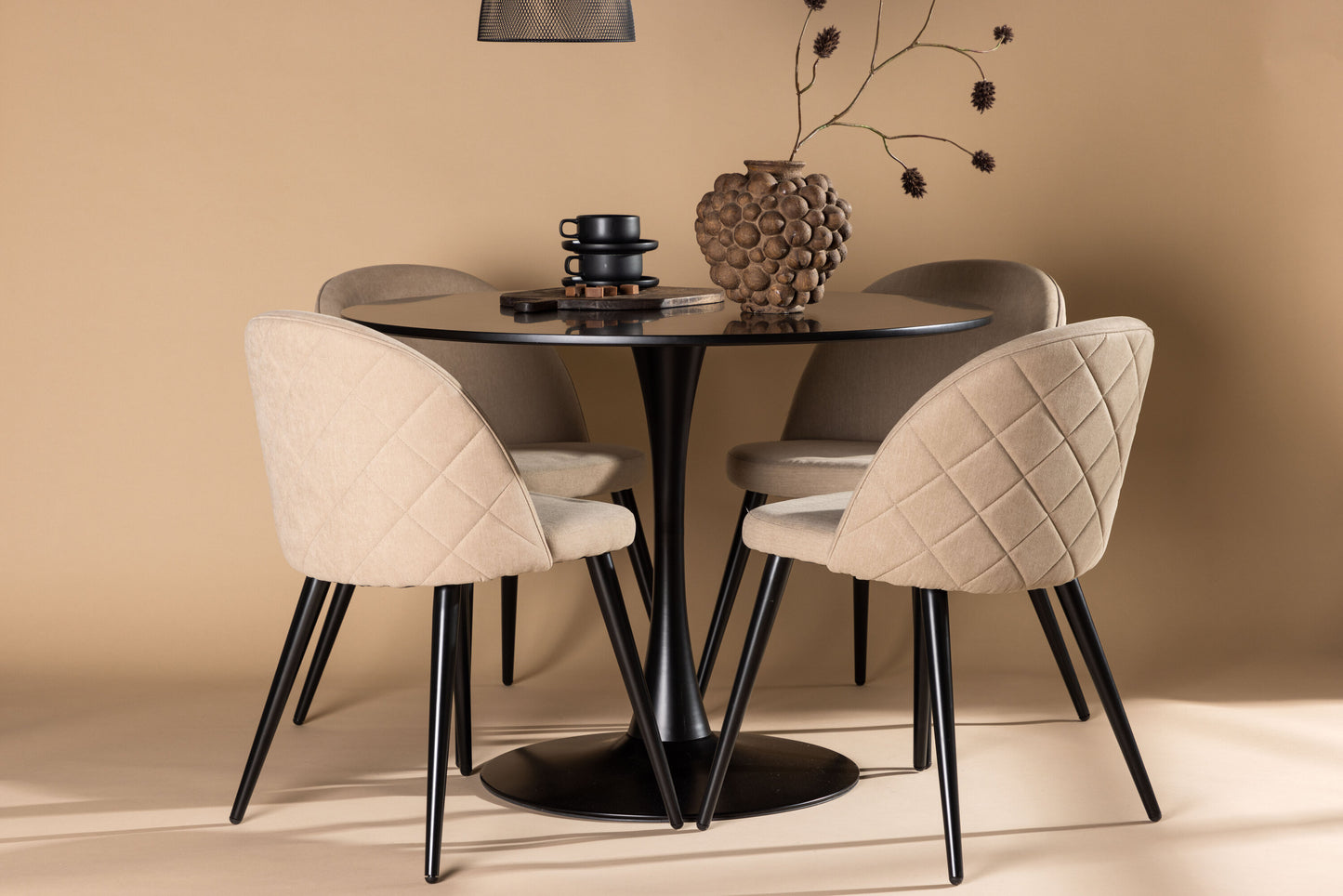 Glade Matbord med Velvet Stolarna Matgrupp