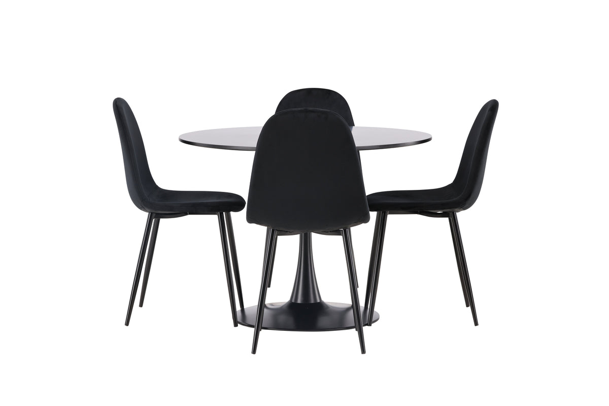 Glade Matbord med Polar Stolarna – Bord: ⌀100 Stol: 53,3x88x42,5
