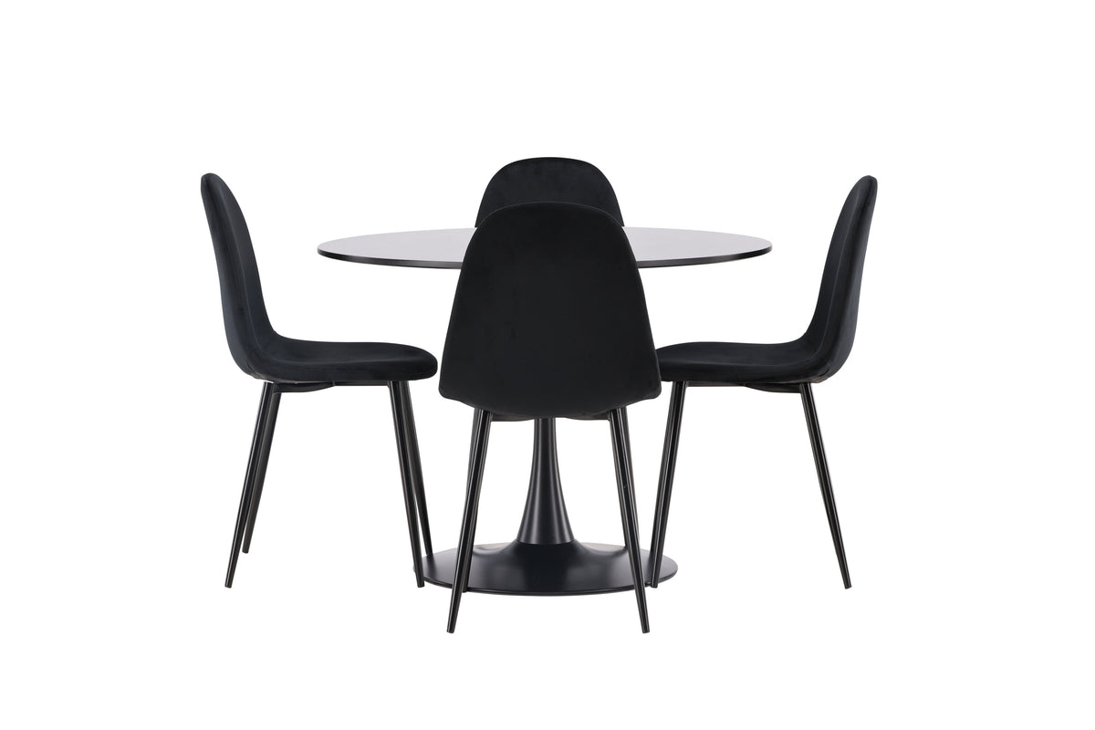 Glade Matbord med Polar Stolarna – Bord: ⌀100 Stol: 53,3x88x42,5