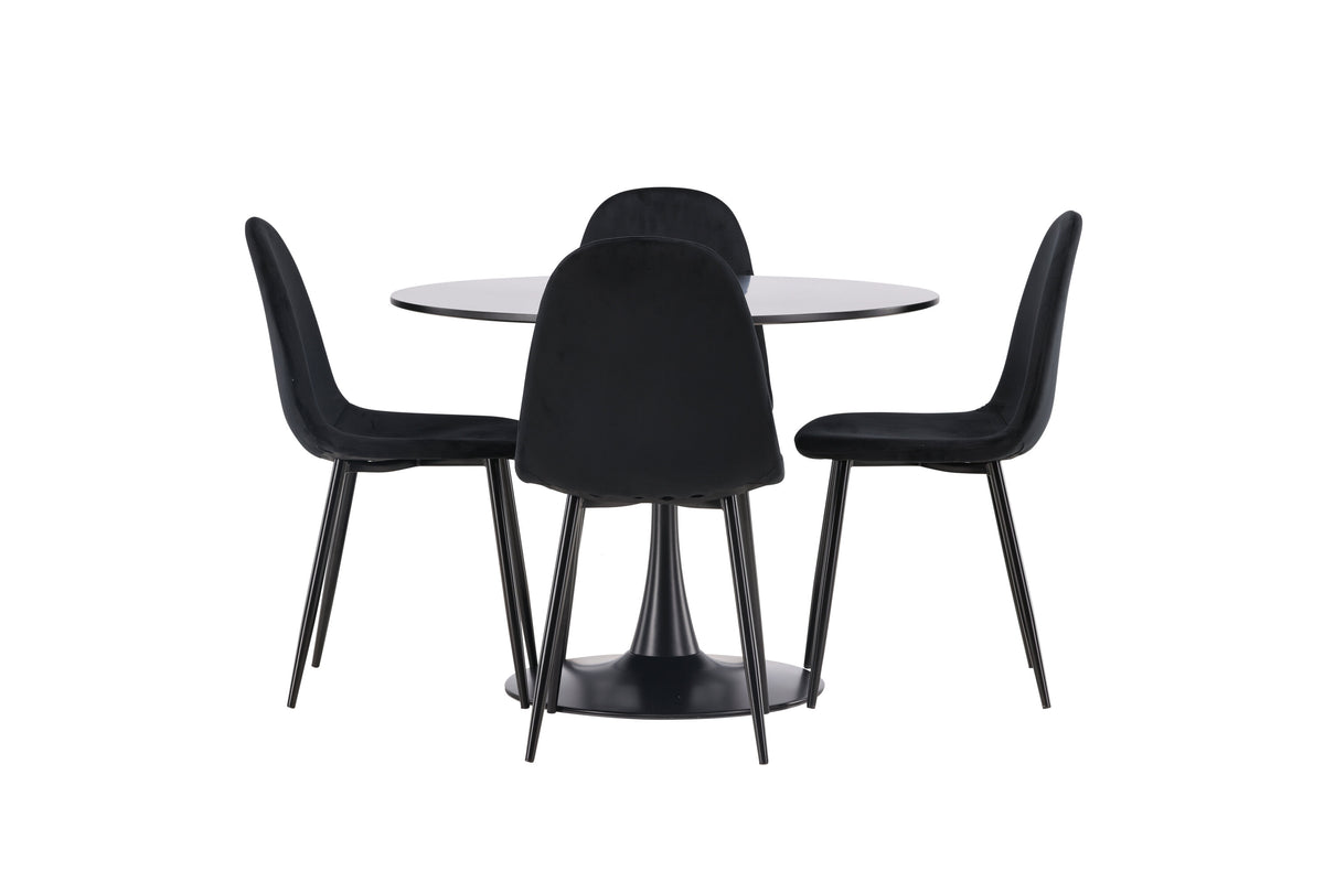 Glade Matbord med Polar Stolarna – Bord: ⌀100 Stol: 53,3x88x42,5