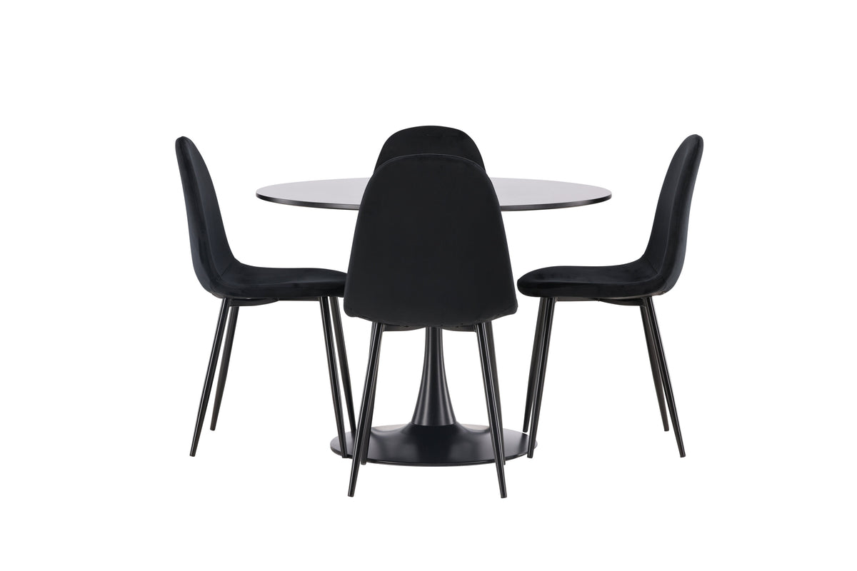 Glade Matbord med Polar Stolarna – Bord: ⌀100 Stol: 53,3x88x42,5