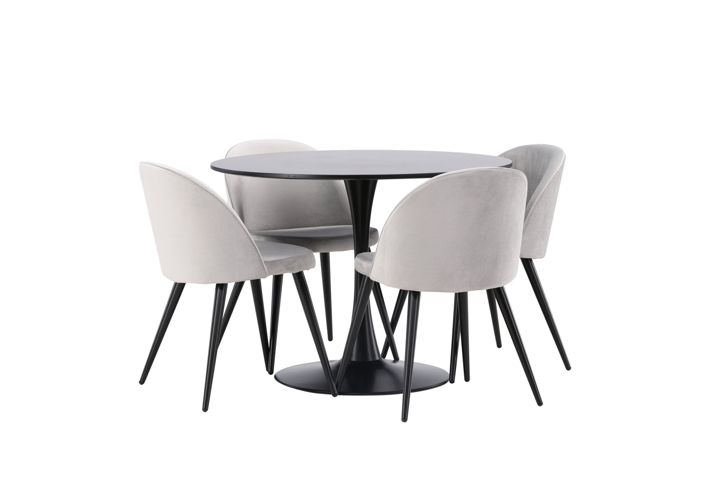 Glade Matbord med Velvet Stolarna Matgrupp