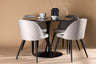 Glade Matbord med Velvet Stolarna – Bord: ⌀100 Stol: 57x76,5x50