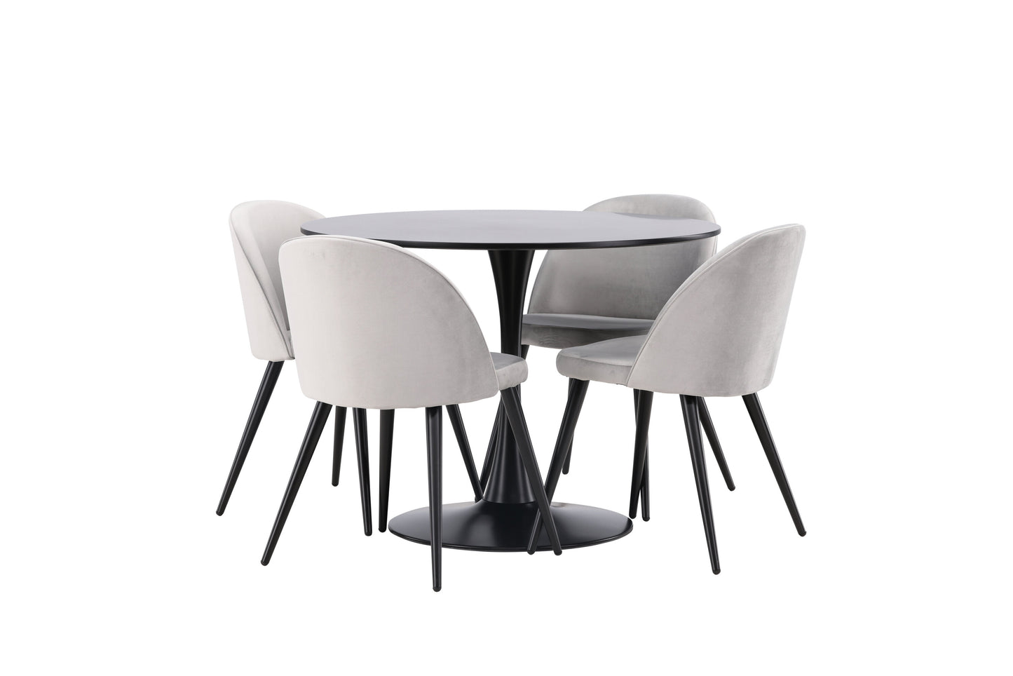 Glade Matbord med Velvet Stolarna Matgrupp