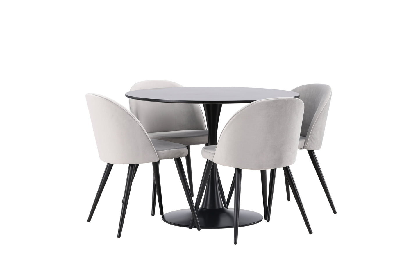 Glade Matbord med Velvet Stolarna Matgrupp